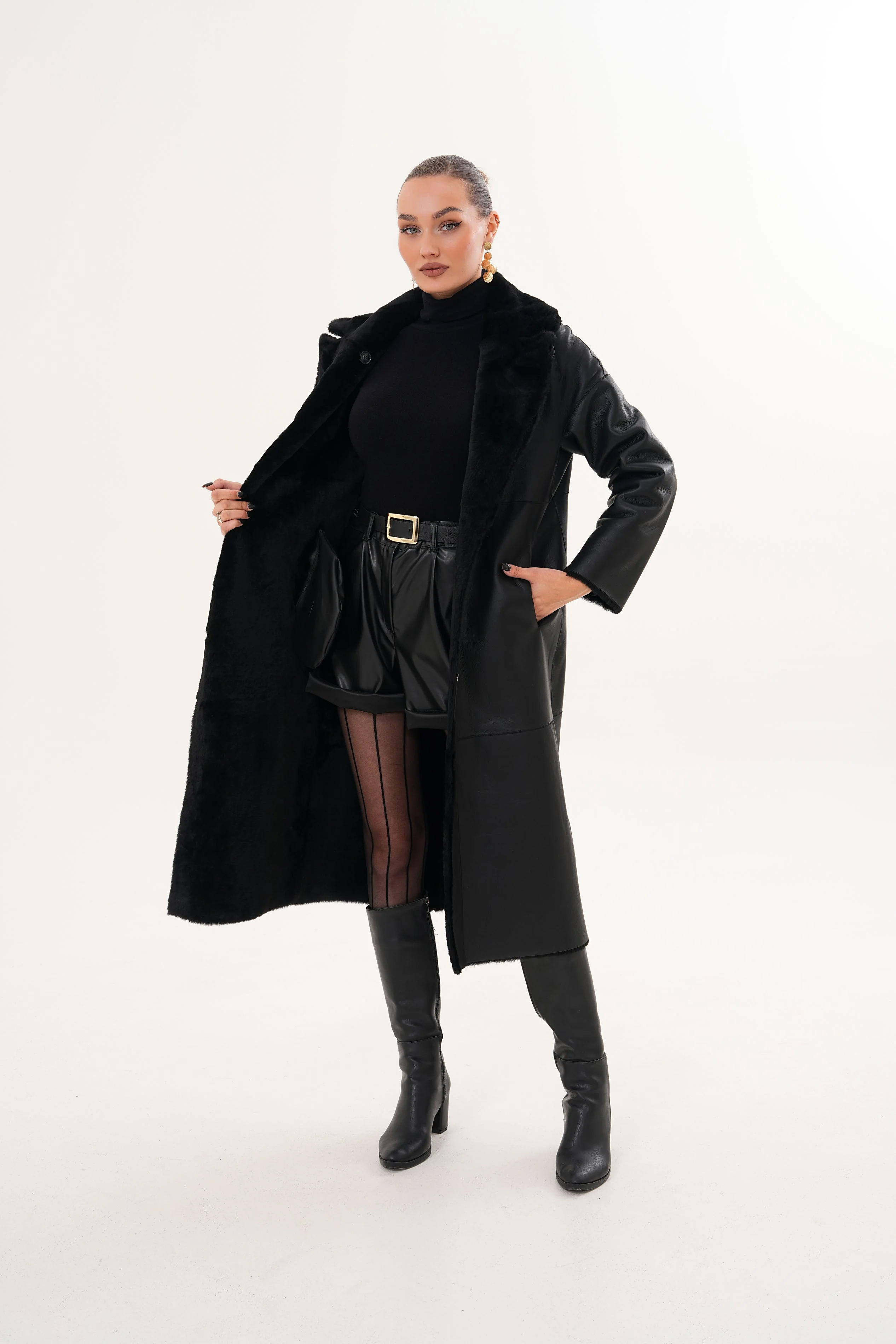 The Emilia Reversible Shearling Leather Women Jacket - Image 5
