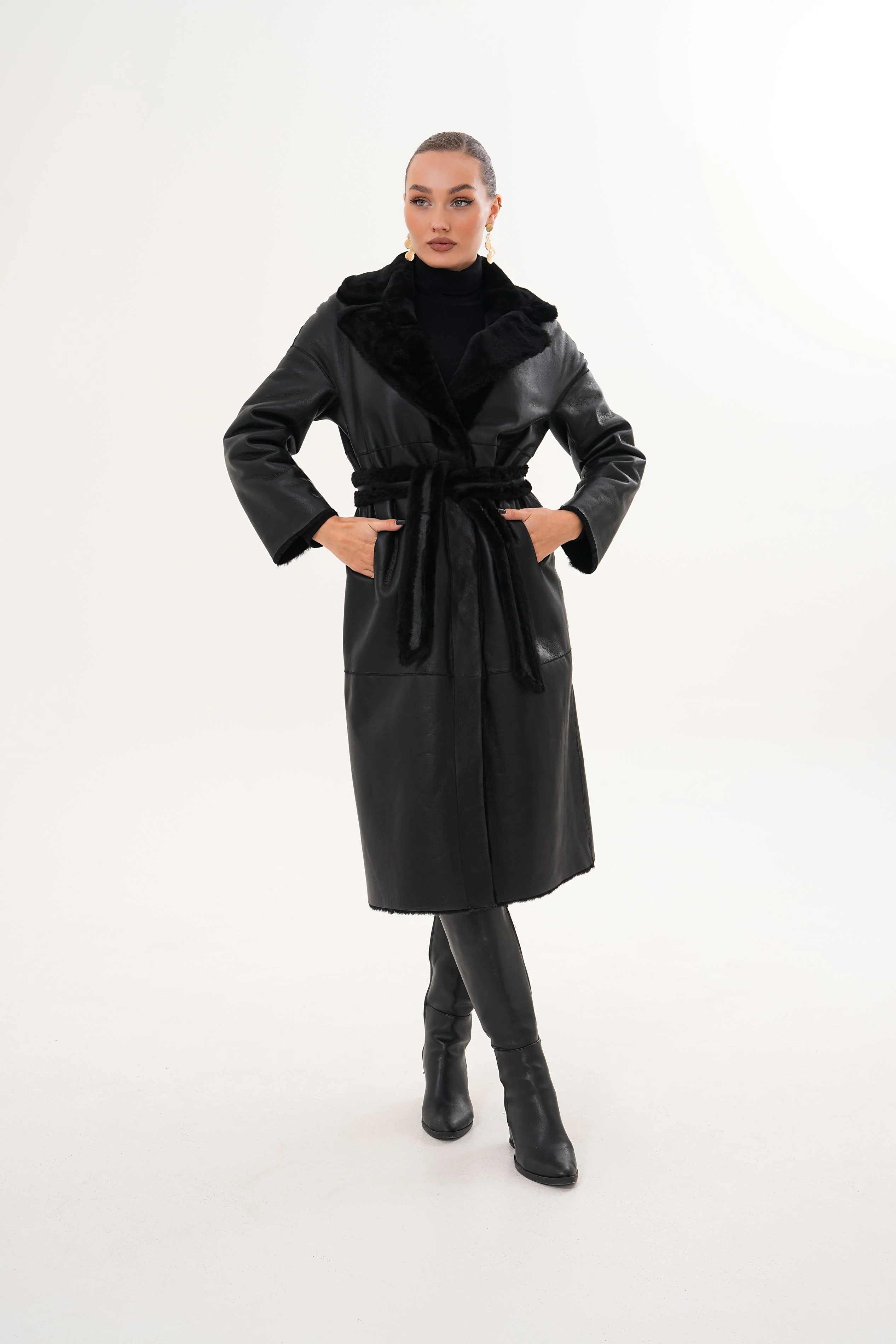 The Emilia Reversible Shearling Leather Women Jacket - Image 7