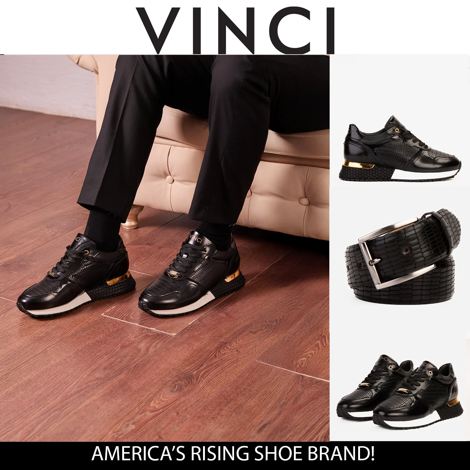 The Empire Black Leather Men Sneaker - Image 4