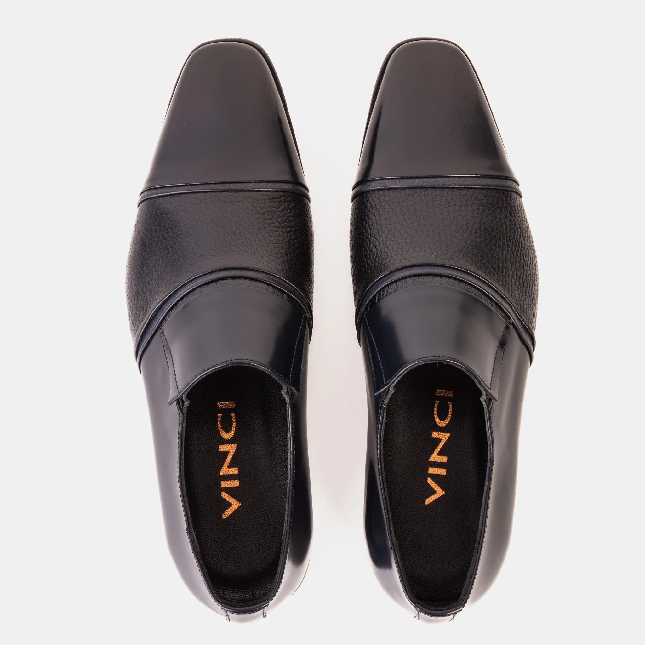 The Everest Navy Leather Cap Toe Dress Loafer Men Shoe - Image 5