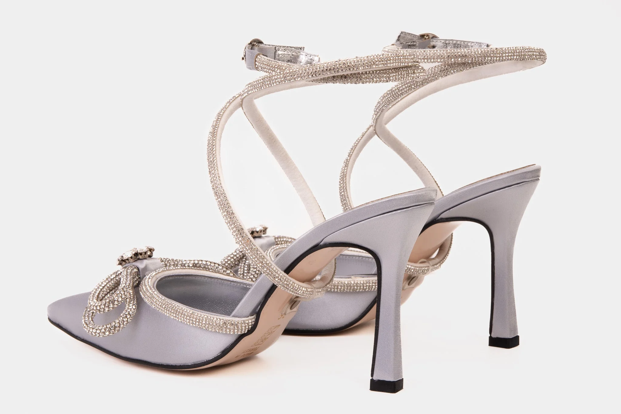The Floransa Silver Leather Pointy Toe Ankle Strap WomenSandal Final Sale! - Image 6
