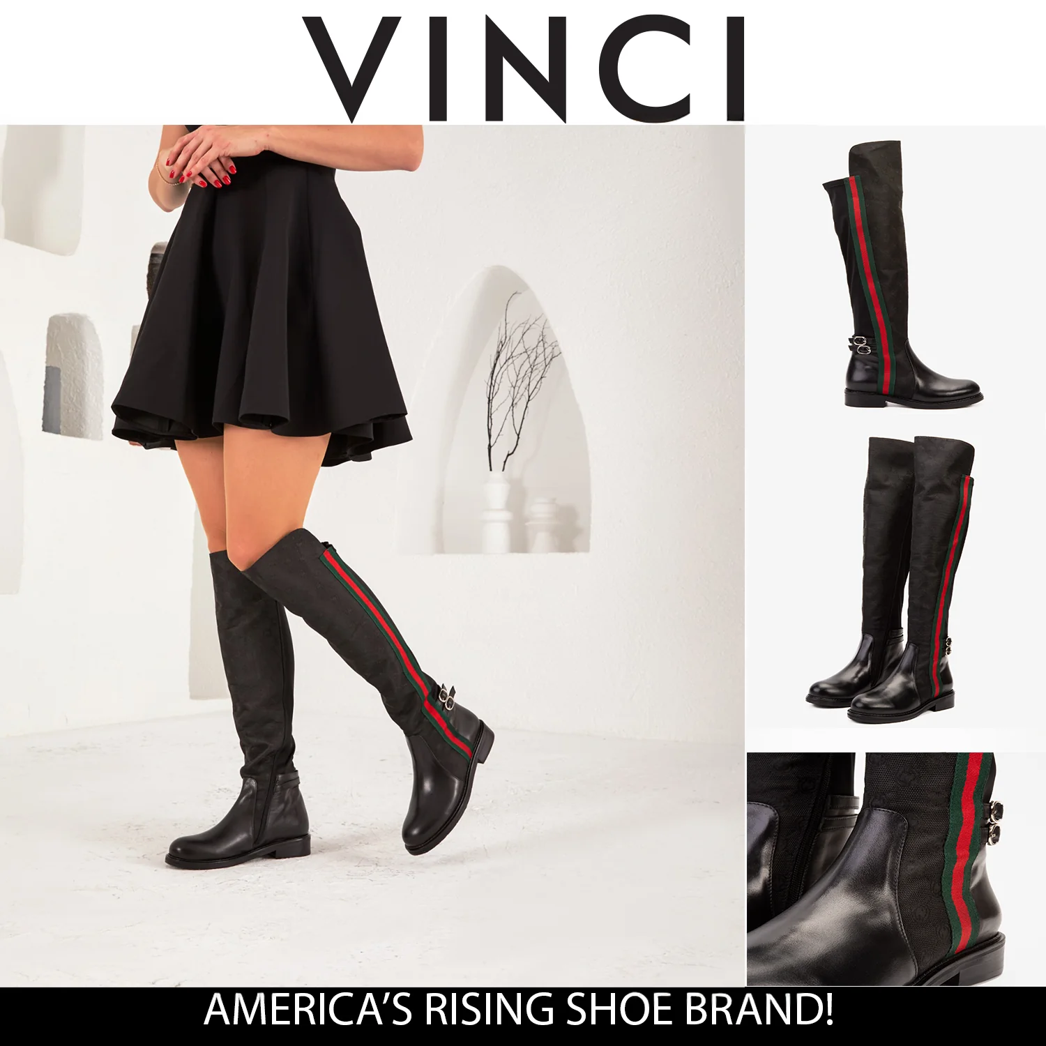 The Gallant Black Leather Knee-High Boot - Image 25