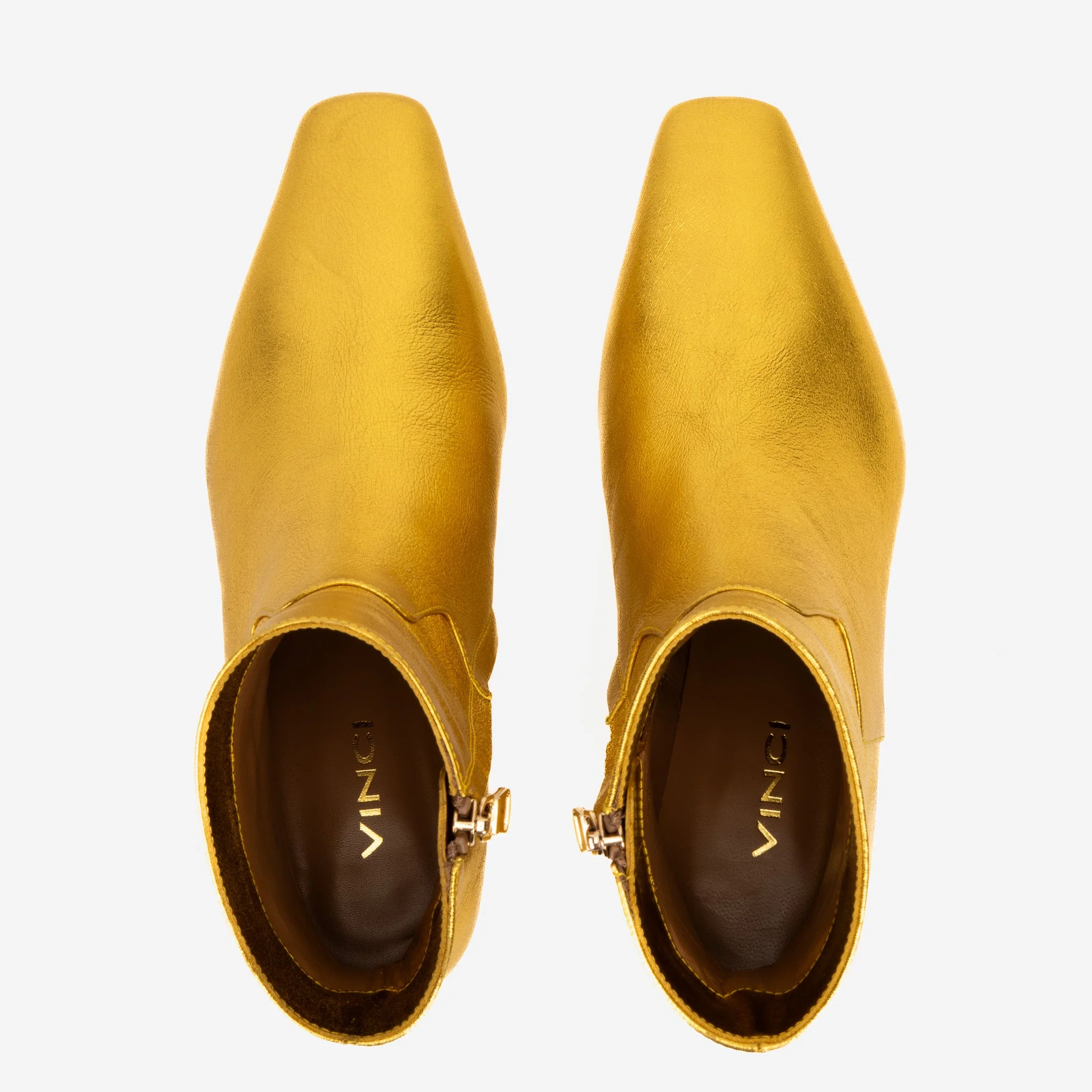 The Golden Glow Gold Leather Kitten Heel Women Boot - Image 10