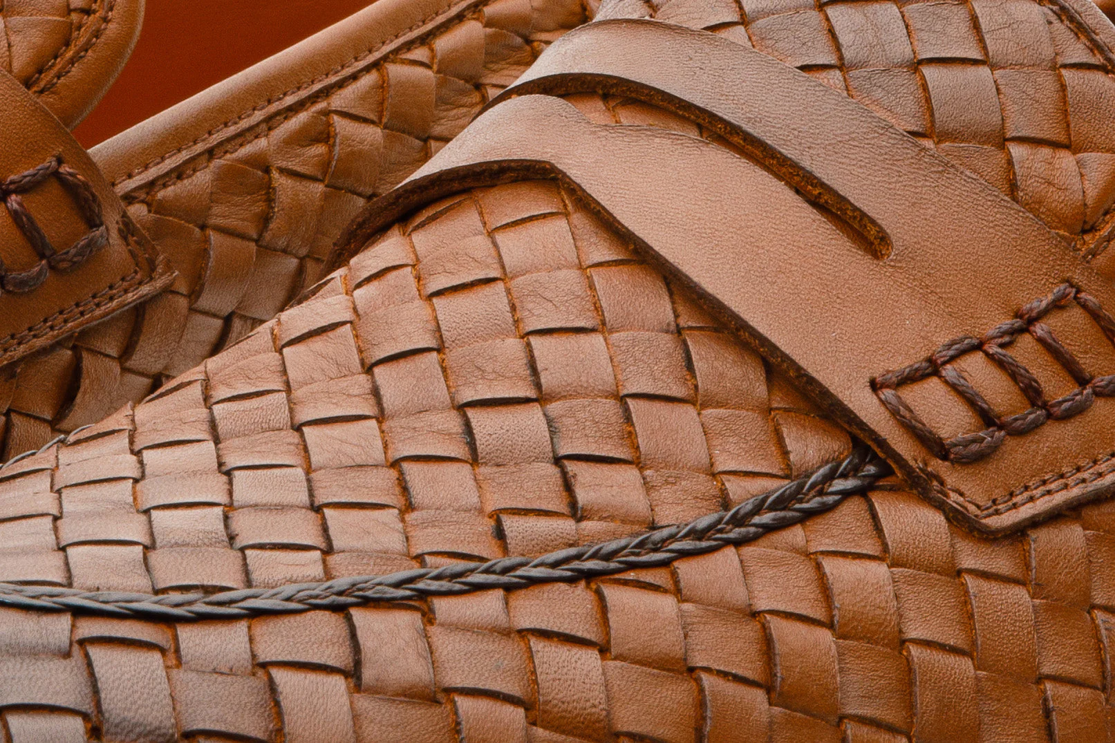 The Grand Woven Leather Tan Men Shoe Penny Loafer - Image 4