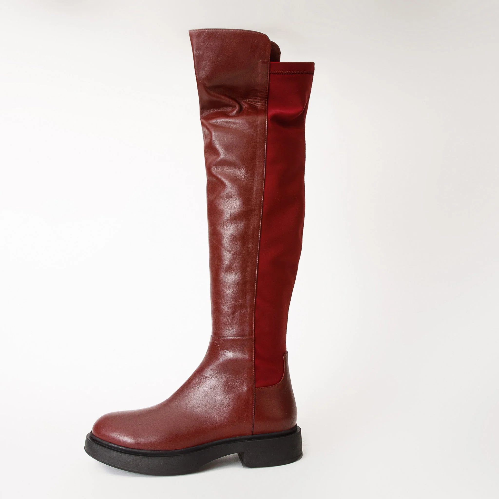 The  Harmony Belle Burgundy Leather Knee High Women Boot - Image 3