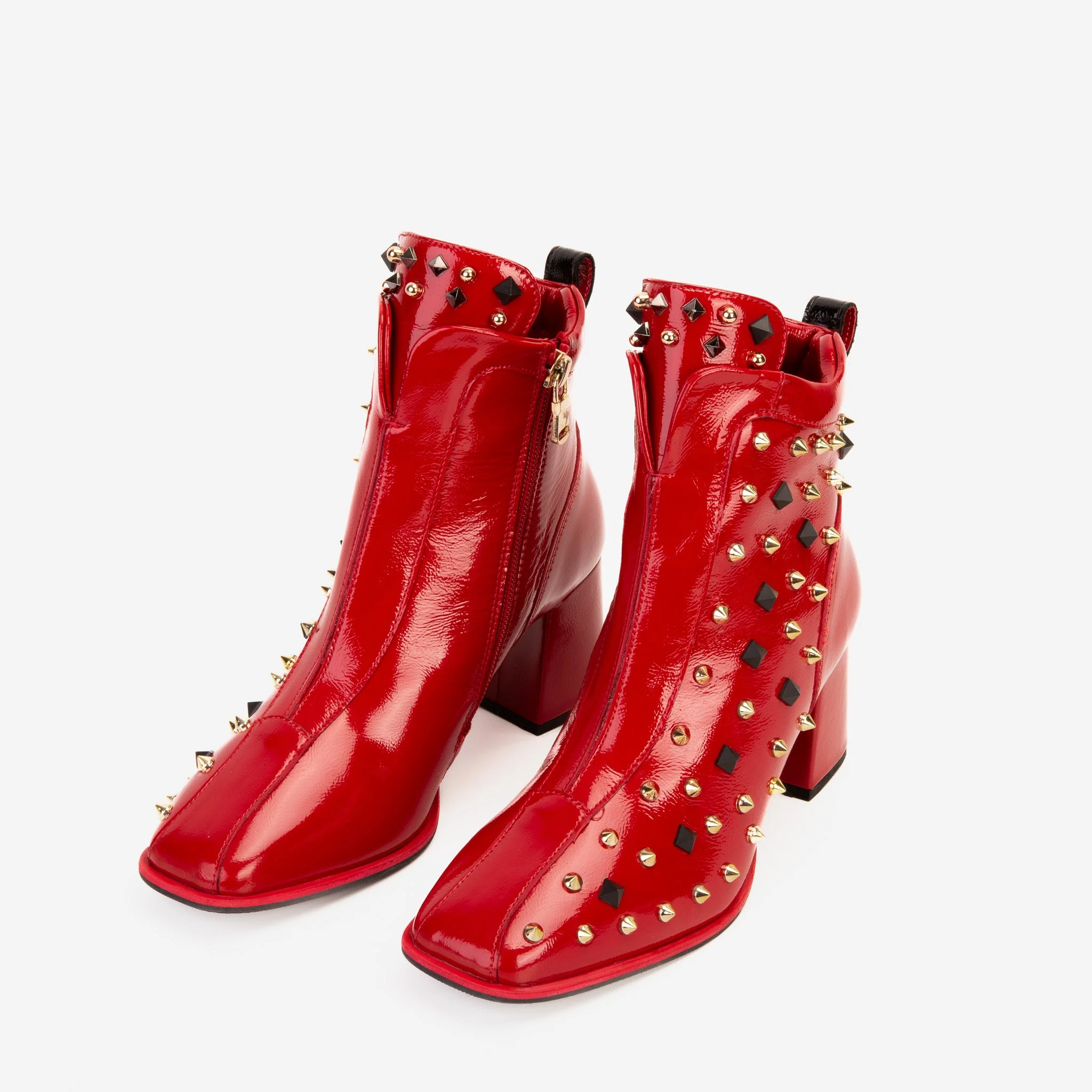 The Infanta Red Leather Block Heel Women Boot - Image 5