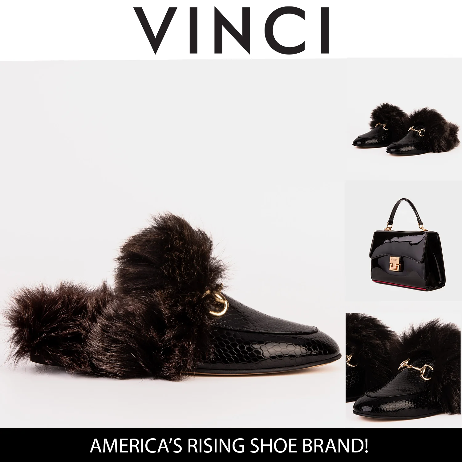The Izmir Black Patent Leather Natural Fur Women Slipper - Image 8