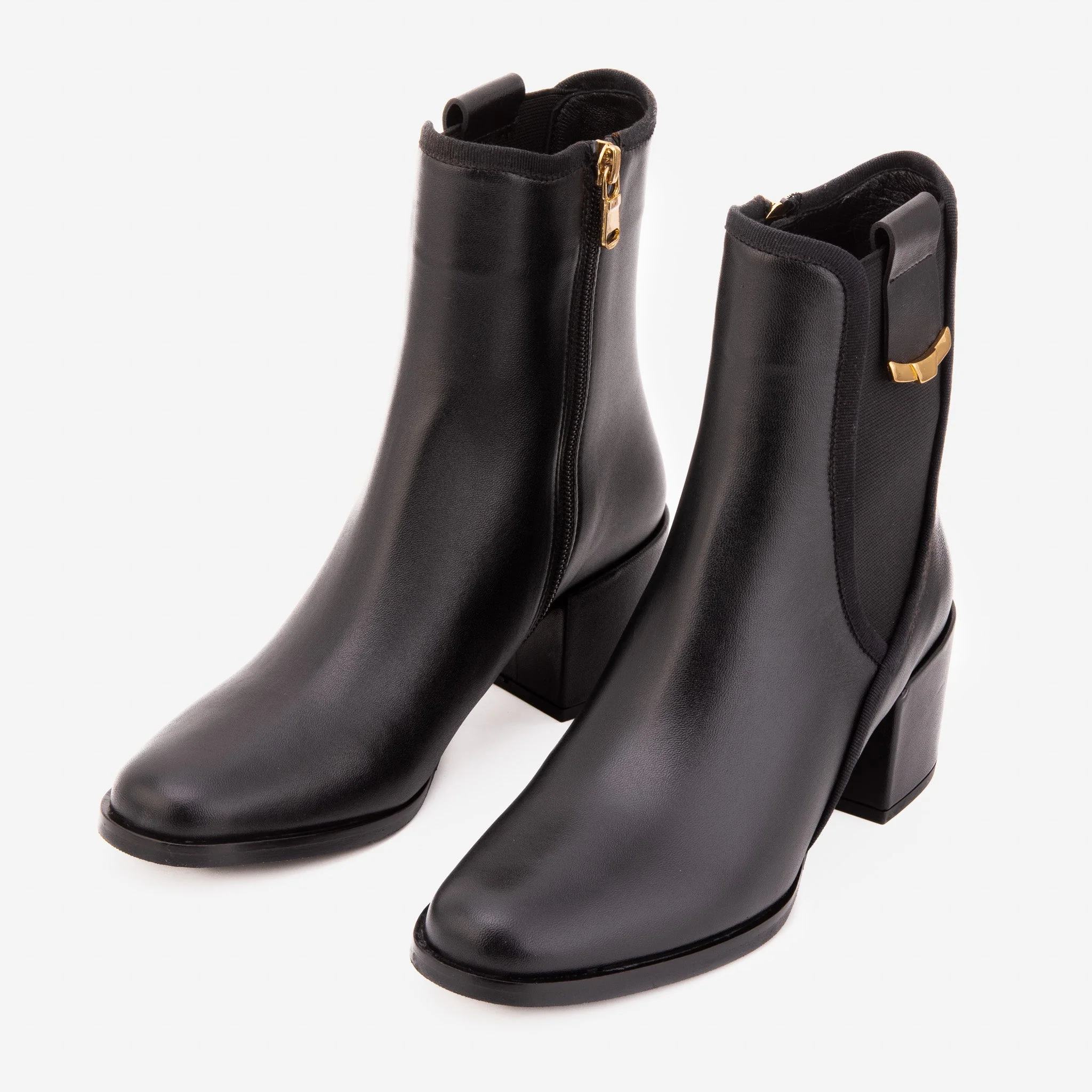 The Kensington Black Leather Block Heel Women’s Mid-Calf Boot - Image 6