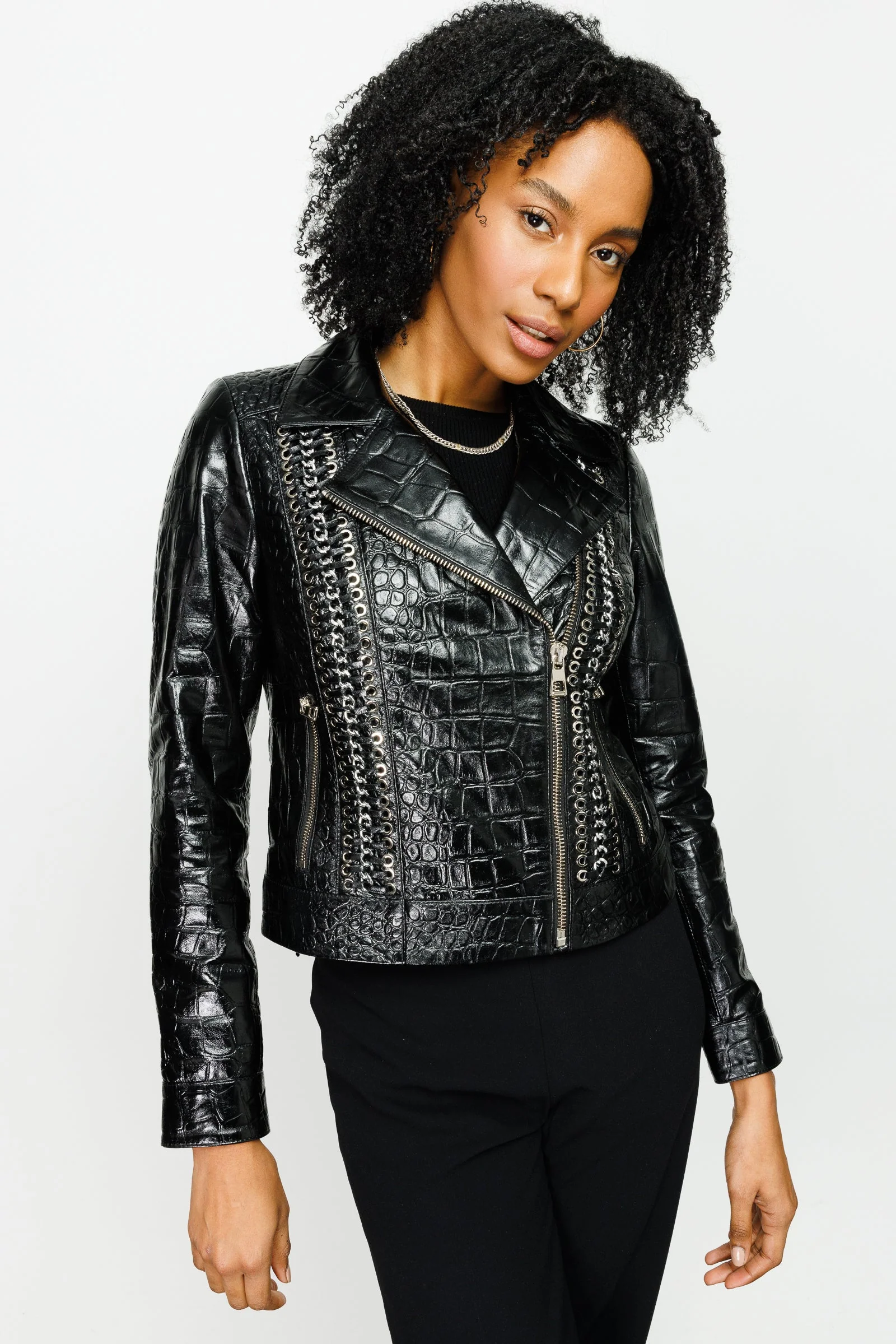 The Lante Black Leather Women Jacket - Image 7