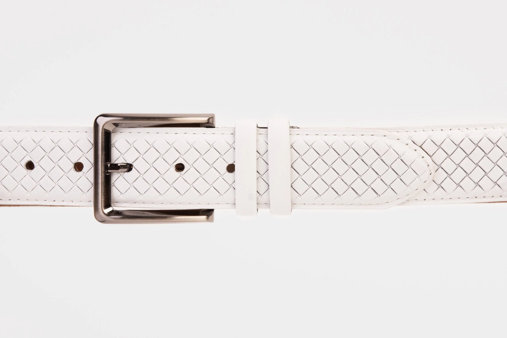 The Layla White Woven Leather Belt - Image 2