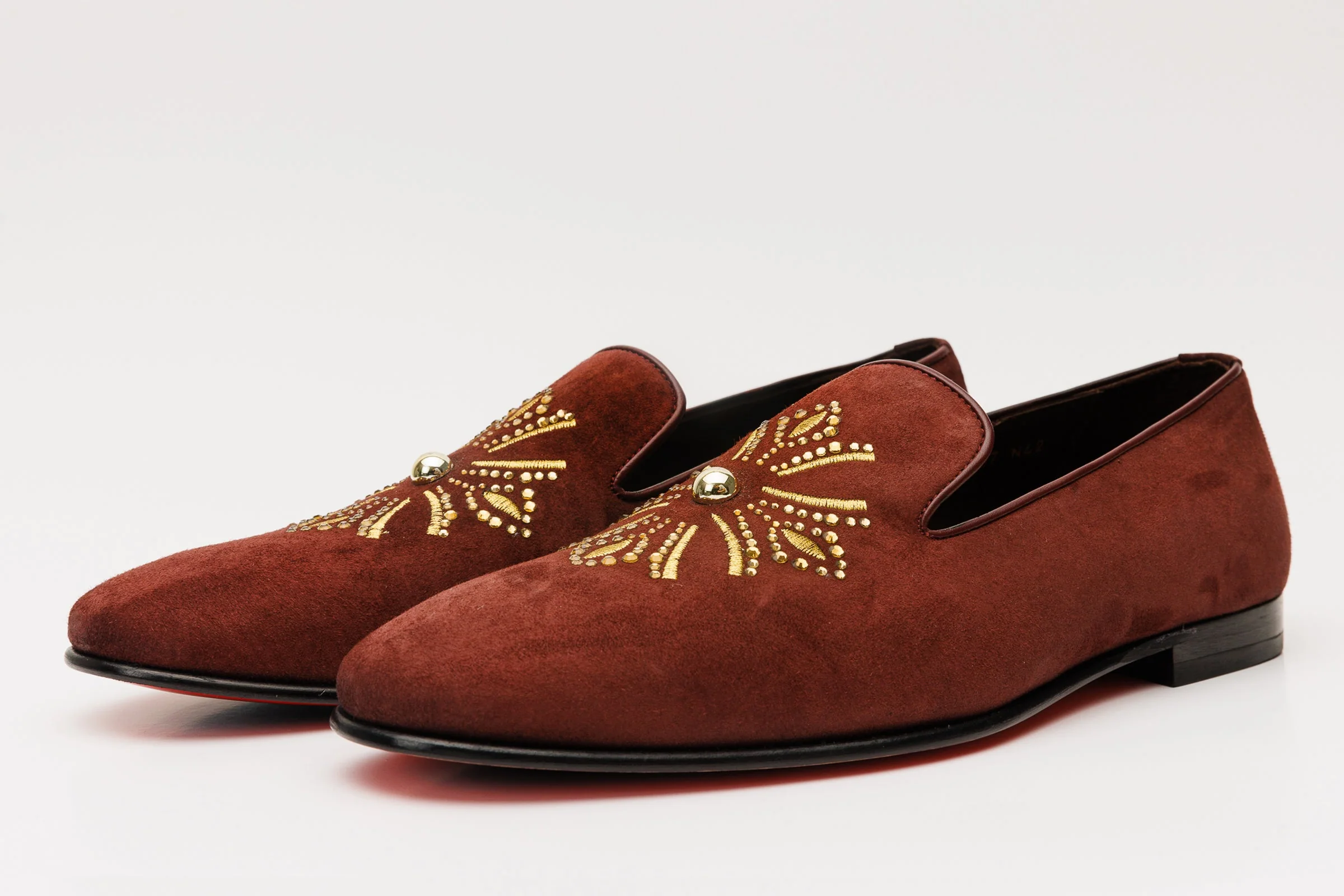 The Lazio Shoe Burgundy Suede Slip-on  Loafer Men Shoe - Image 2