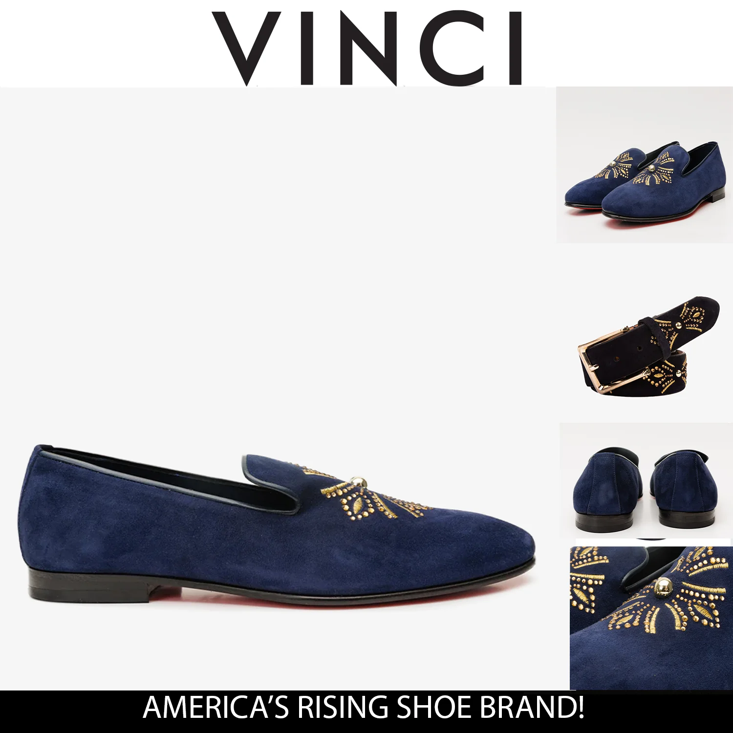 The Lazio Shoe Navy Blue Suede Slip-on Loafer Men Shoe - Image 6