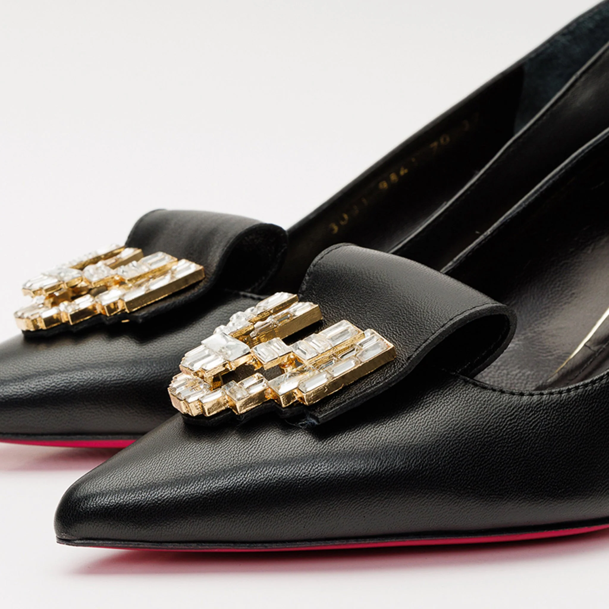 The Love Black Leather Block Heel Pump Women Shoe - Image 3