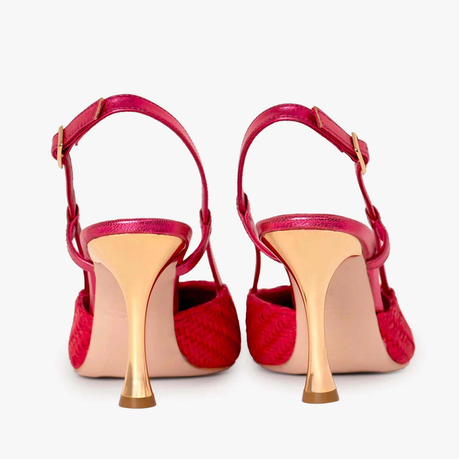 The Luna Fuchsia Leather Slingback Women Sandal - Image 4