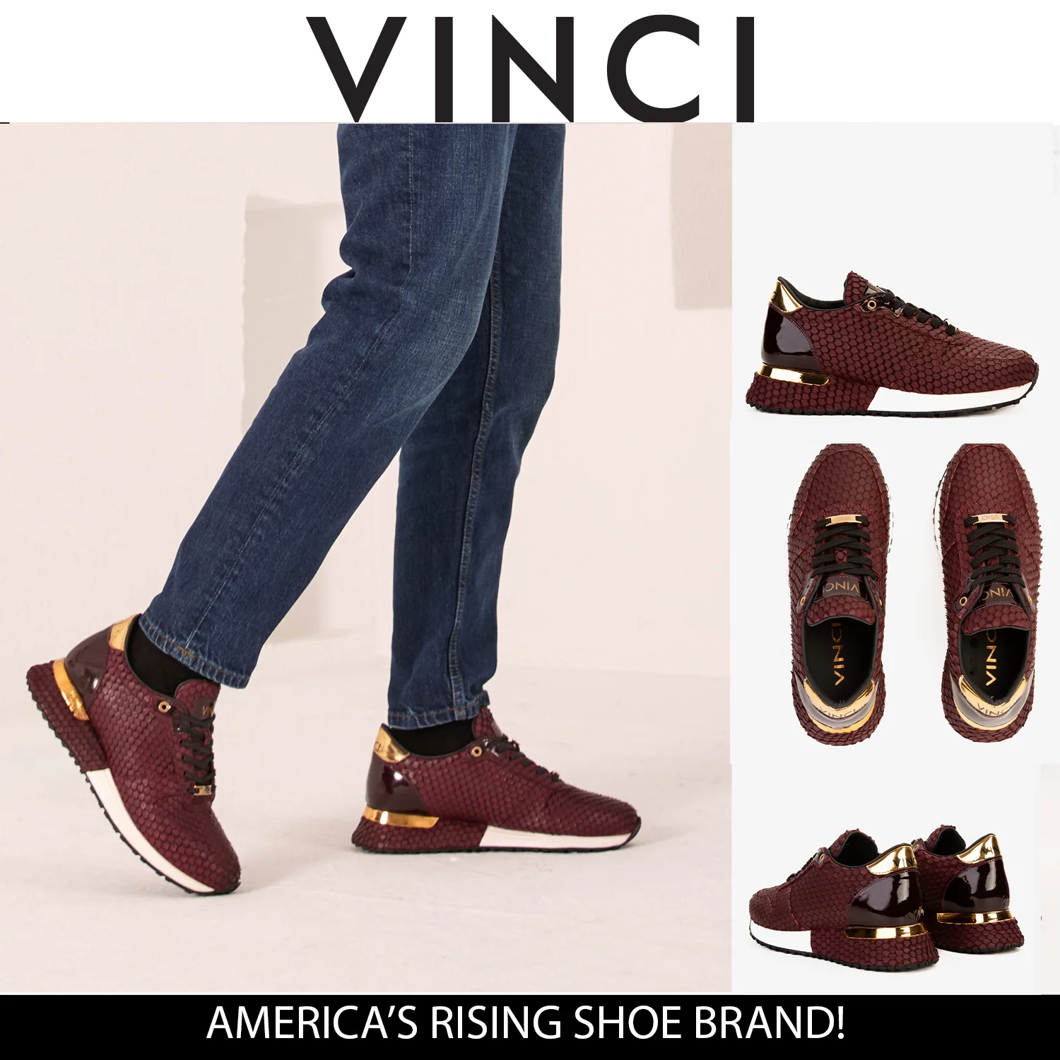 The Majesty Burgundy Leather Men Sneaker - Image 19