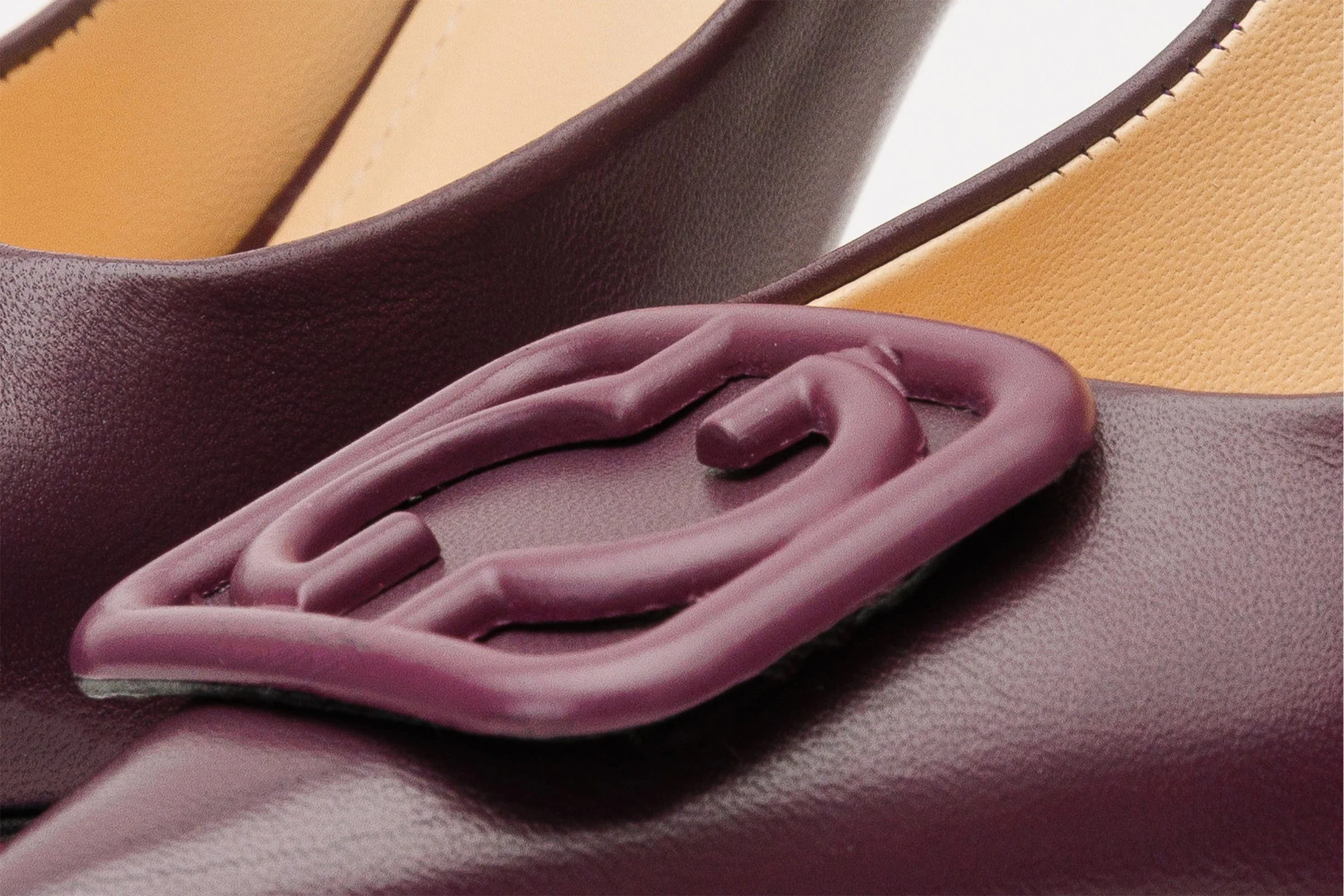 The Maneadero Dark Purple Leather Pump Fuchsia Sole Women Shoe - Image 4