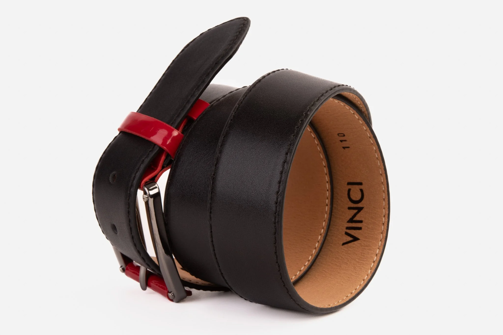 The Maratea Black & Red Leather Belt - Image 4
