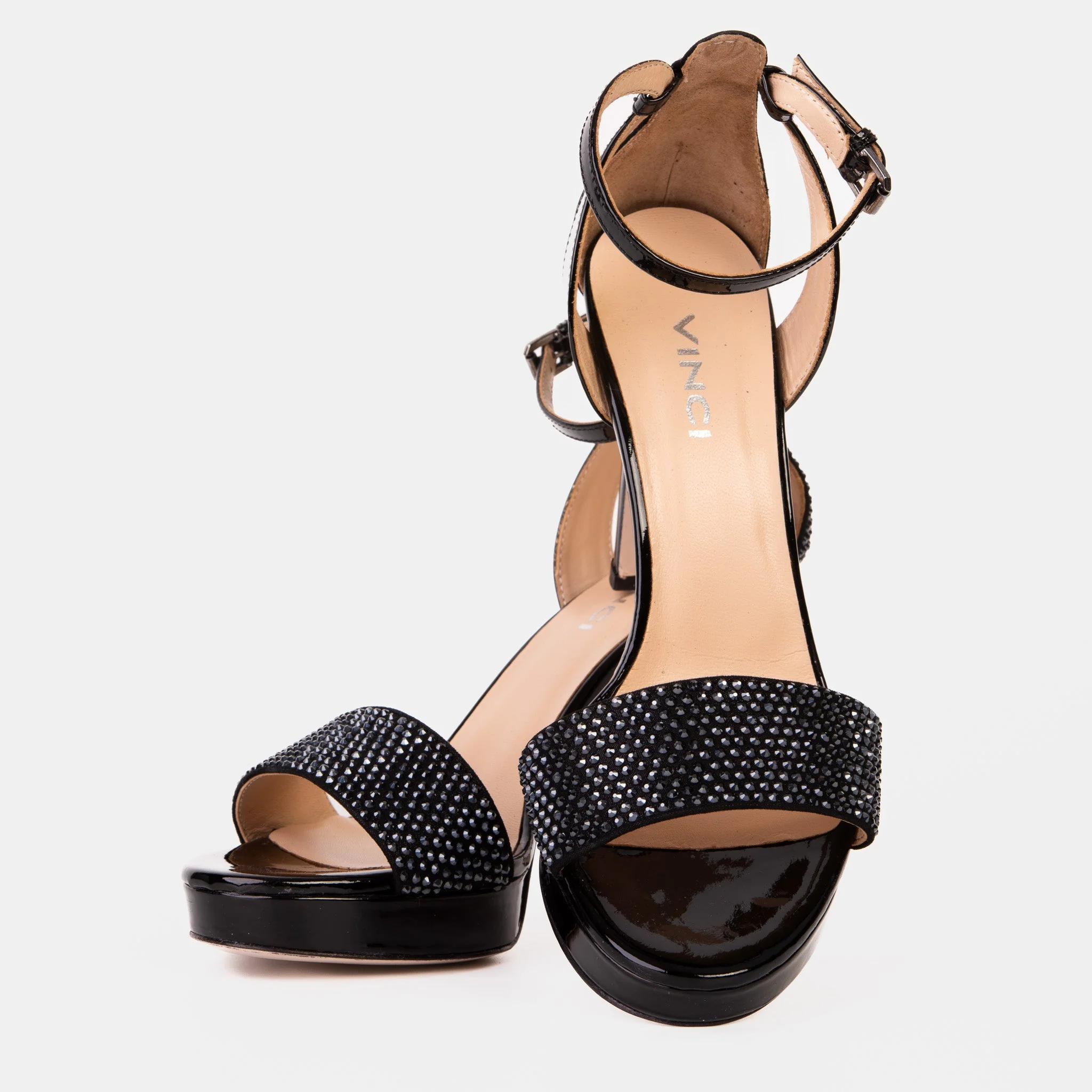 The Mars Platform Heel Black Leather Women's Sandal - Image 6