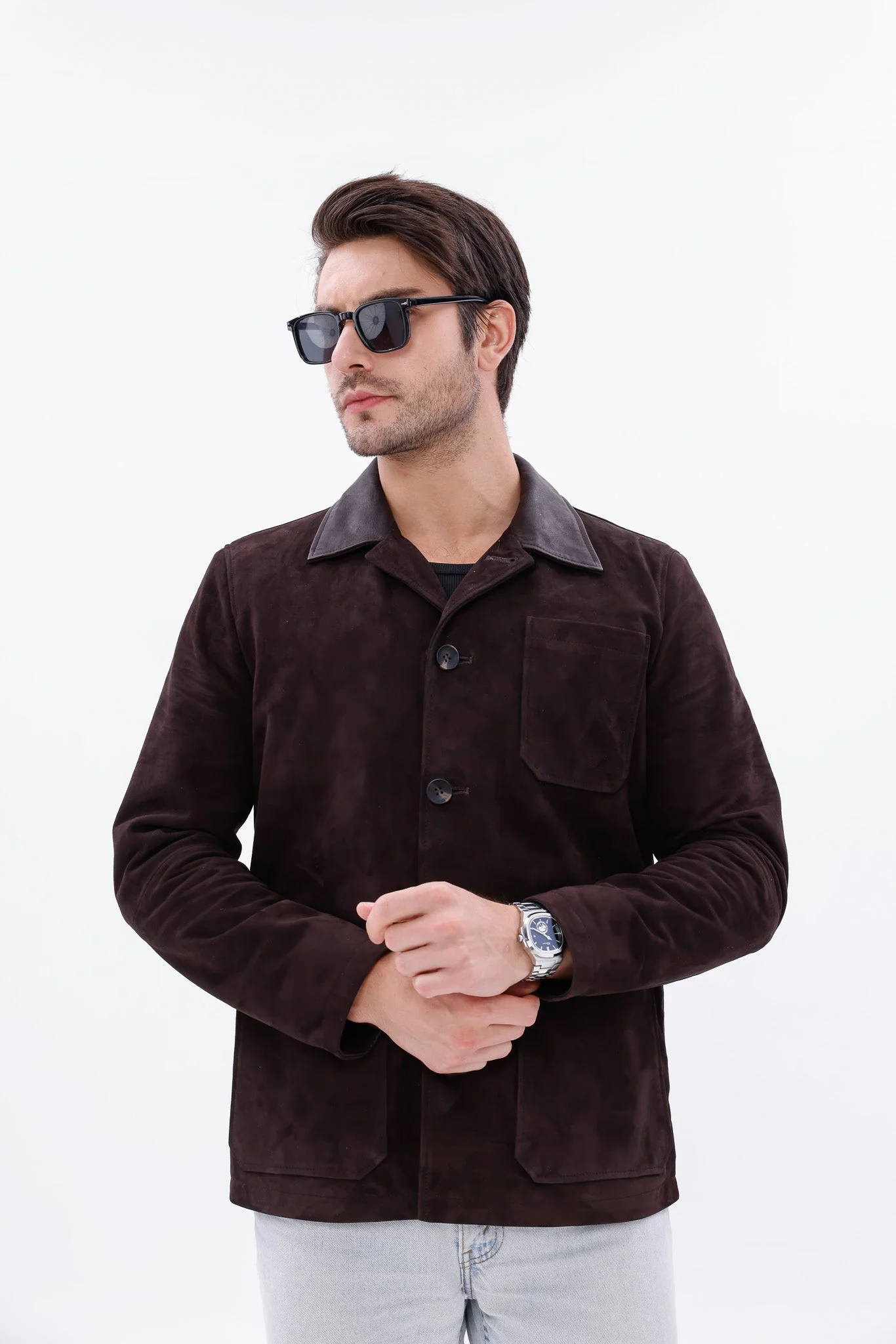 The Matera Suede Brown Leather Men Jacket - Image 12