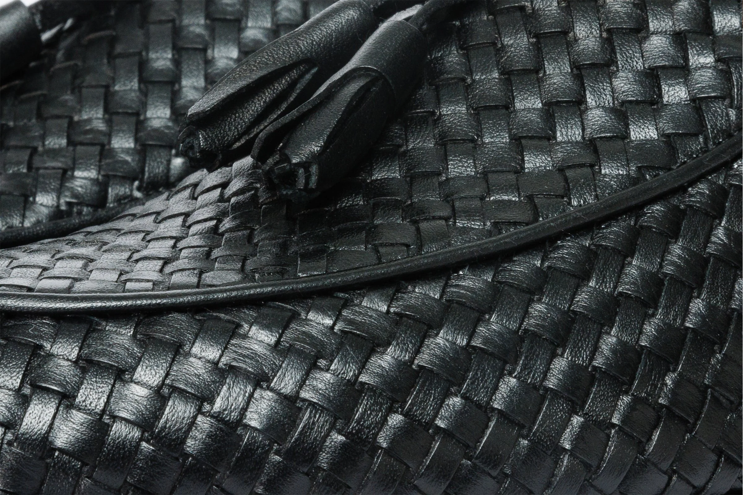 The Mclean Shoe Black Leather Woven Tassel Loafer Men  Shoe - Image 3