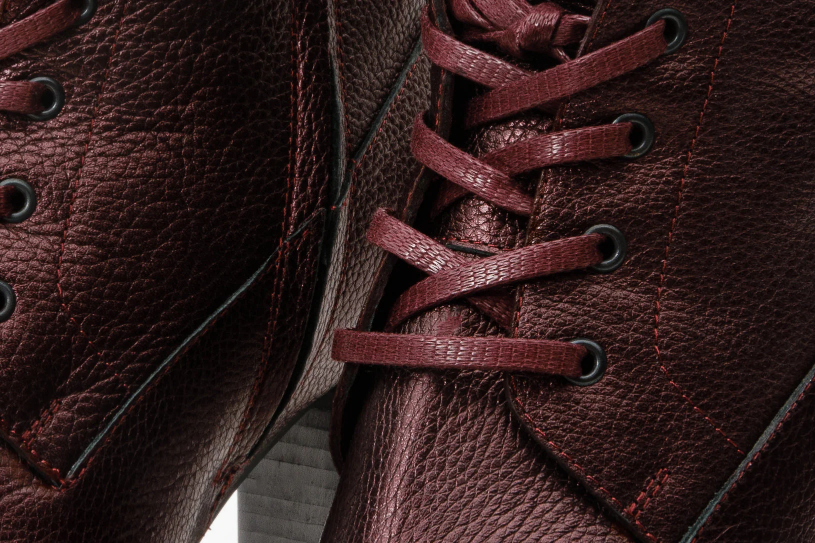 The Melo Burgundy Leather Natural Mid Calf Platform Heel Women Boot - Image 6