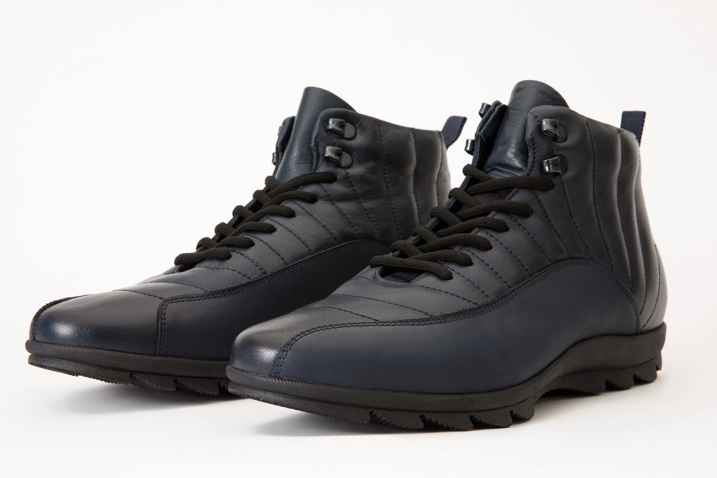 The Merter Navy Blue Leather Casual Lace-Up Men Boot Final Sale! - Image 2