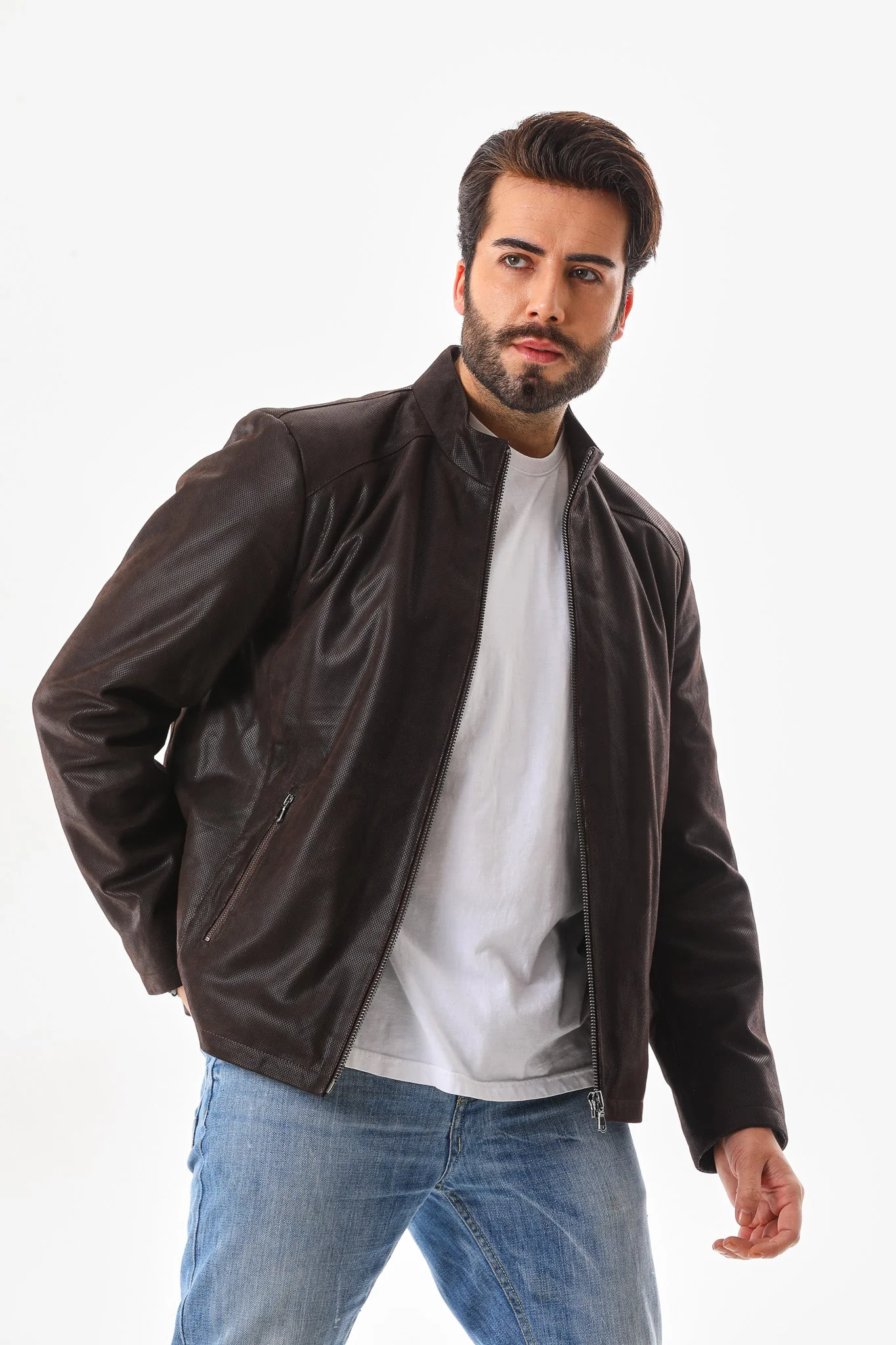The Modena Matte Espresso Leather Men Jacket - Image 5
