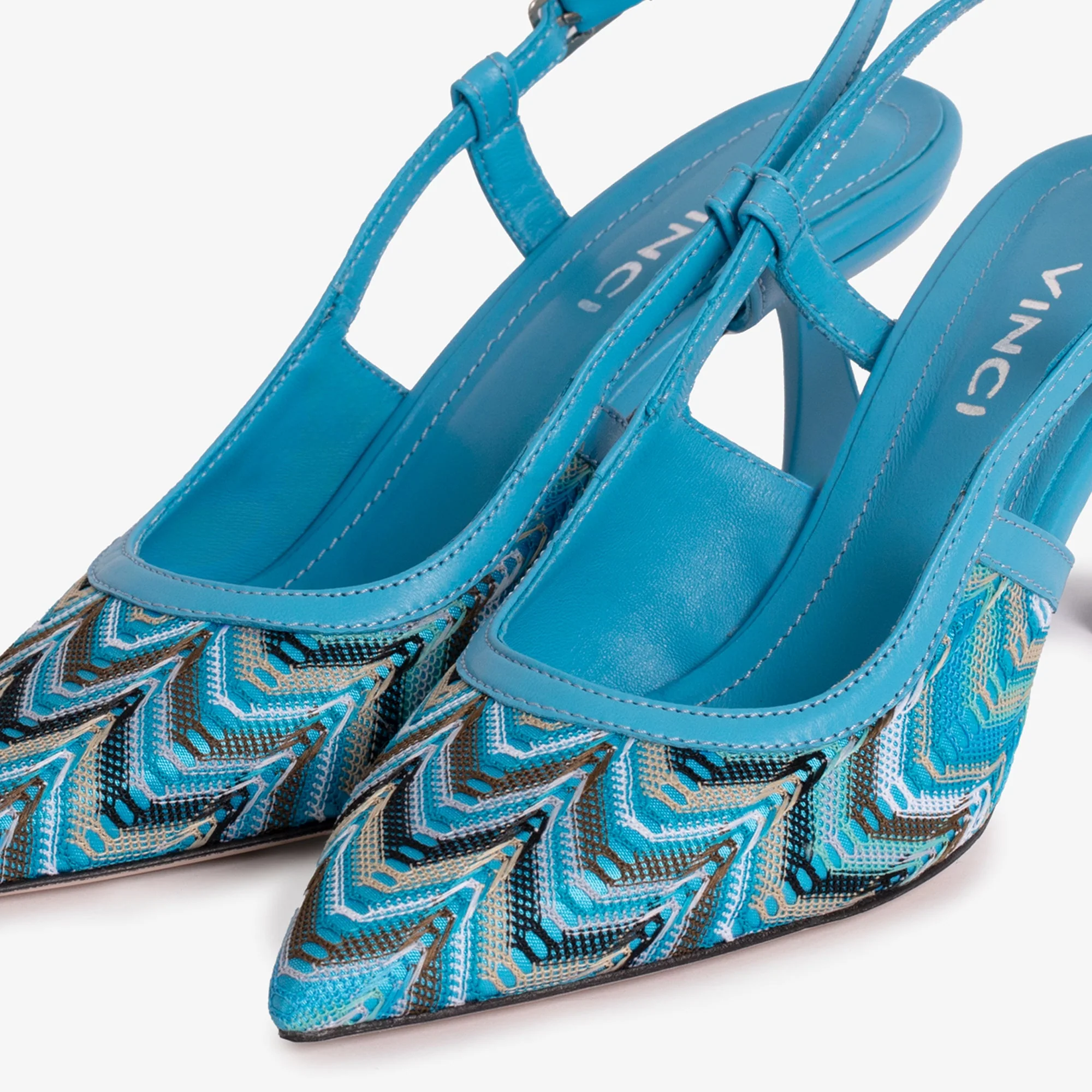 The Napoli Blue Leather Slingback Women Sandal - Image 3
