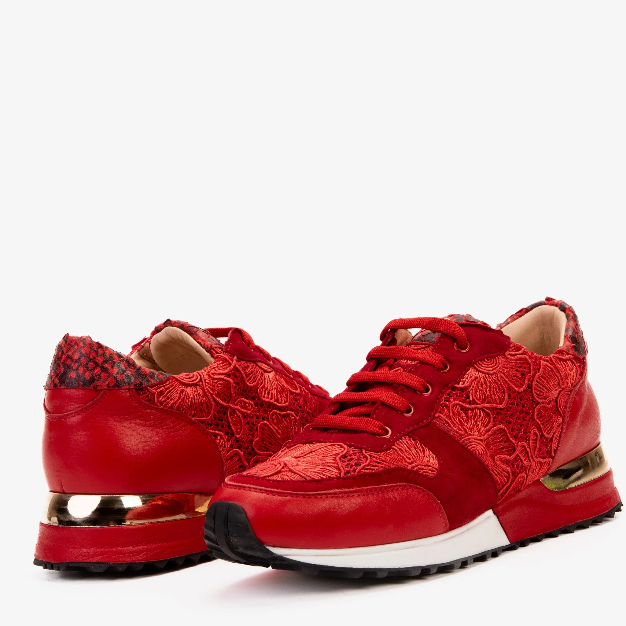 The Noir Red Leather Women Sneaker - Image 7
