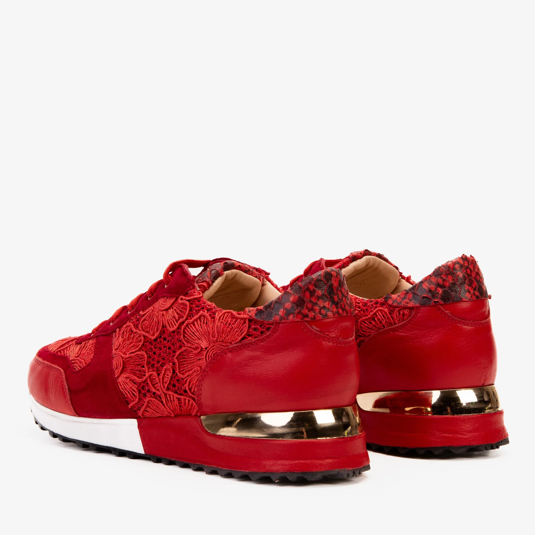 The Noir Red Leather Women Sneaker - Image 8