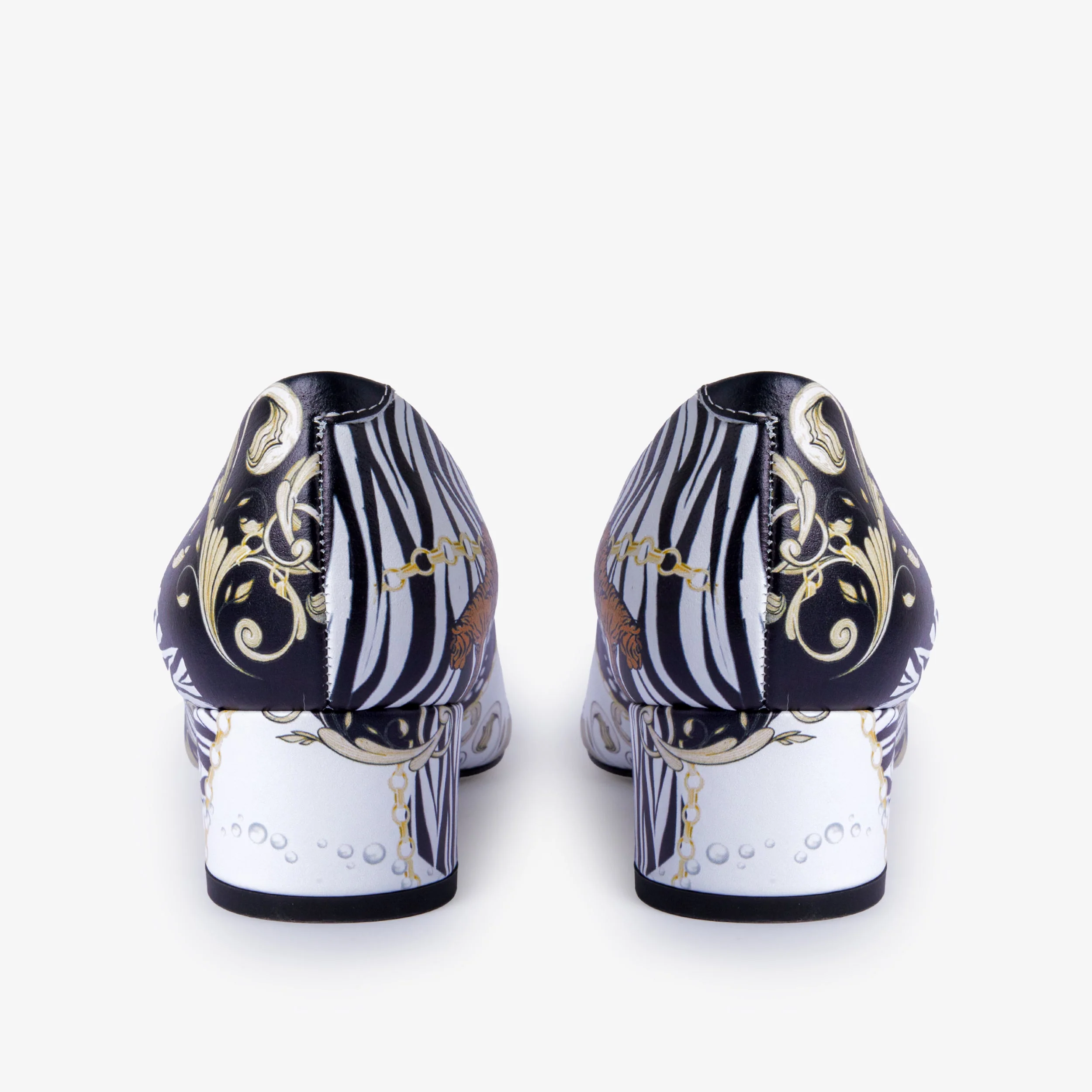 The Perugia White Leather Lower Heel Pump Women Shoe - Image 3