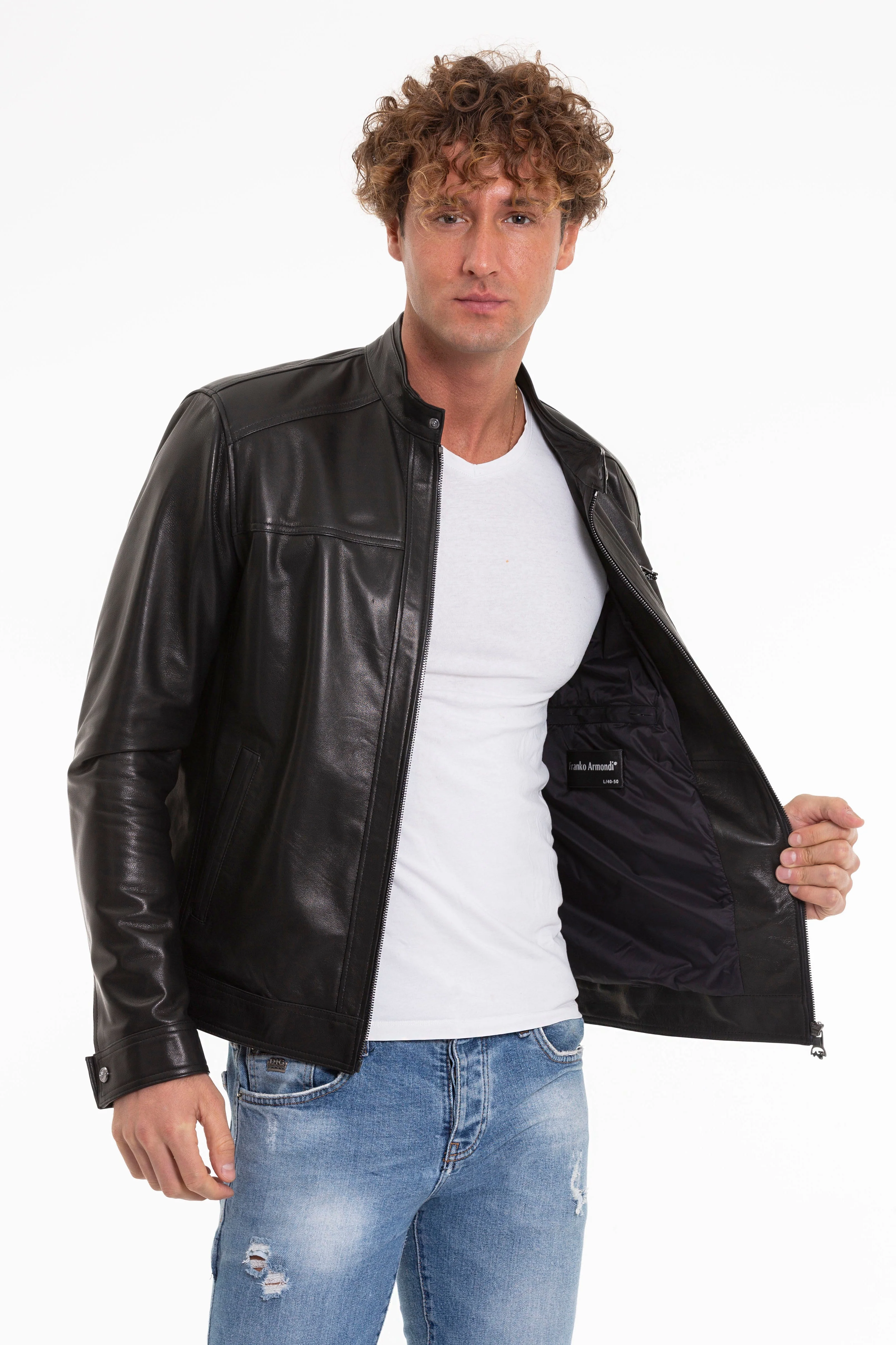 The Poleo Black Leather Men Jacket - Image 3