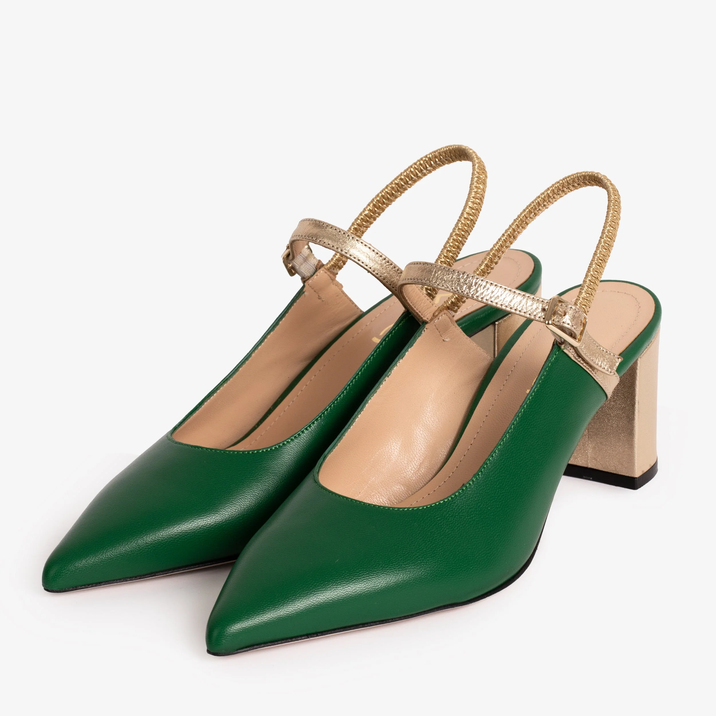 The Pompei Green Leather Women Slingback Sandal - Image 2