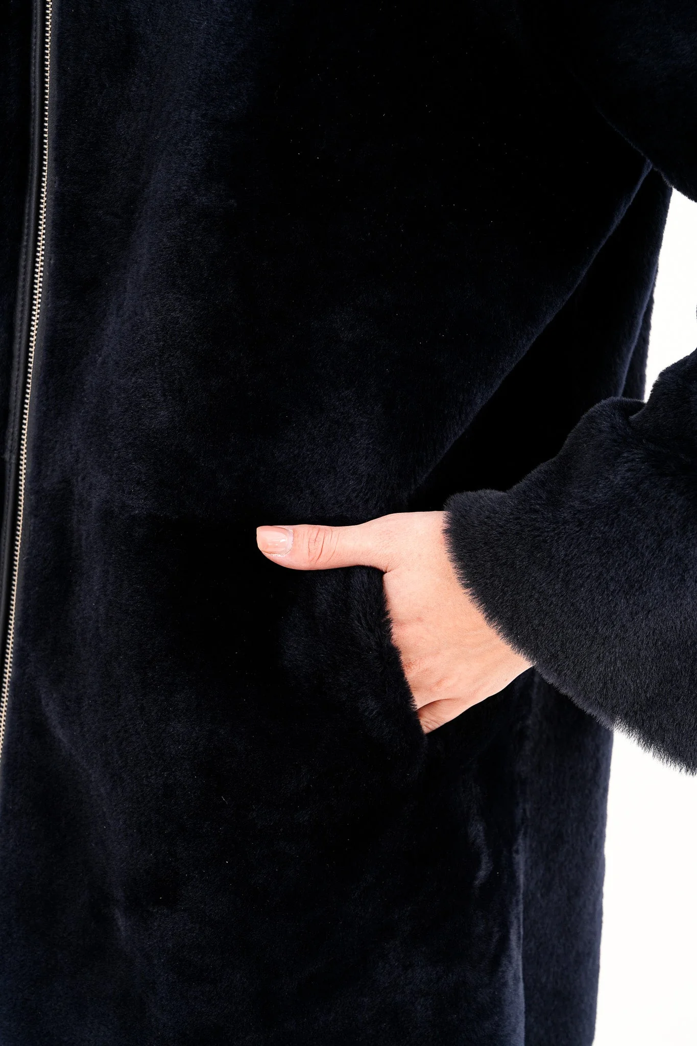 The Portofino Black Reversible Shearling Women Jacket - Image 7
