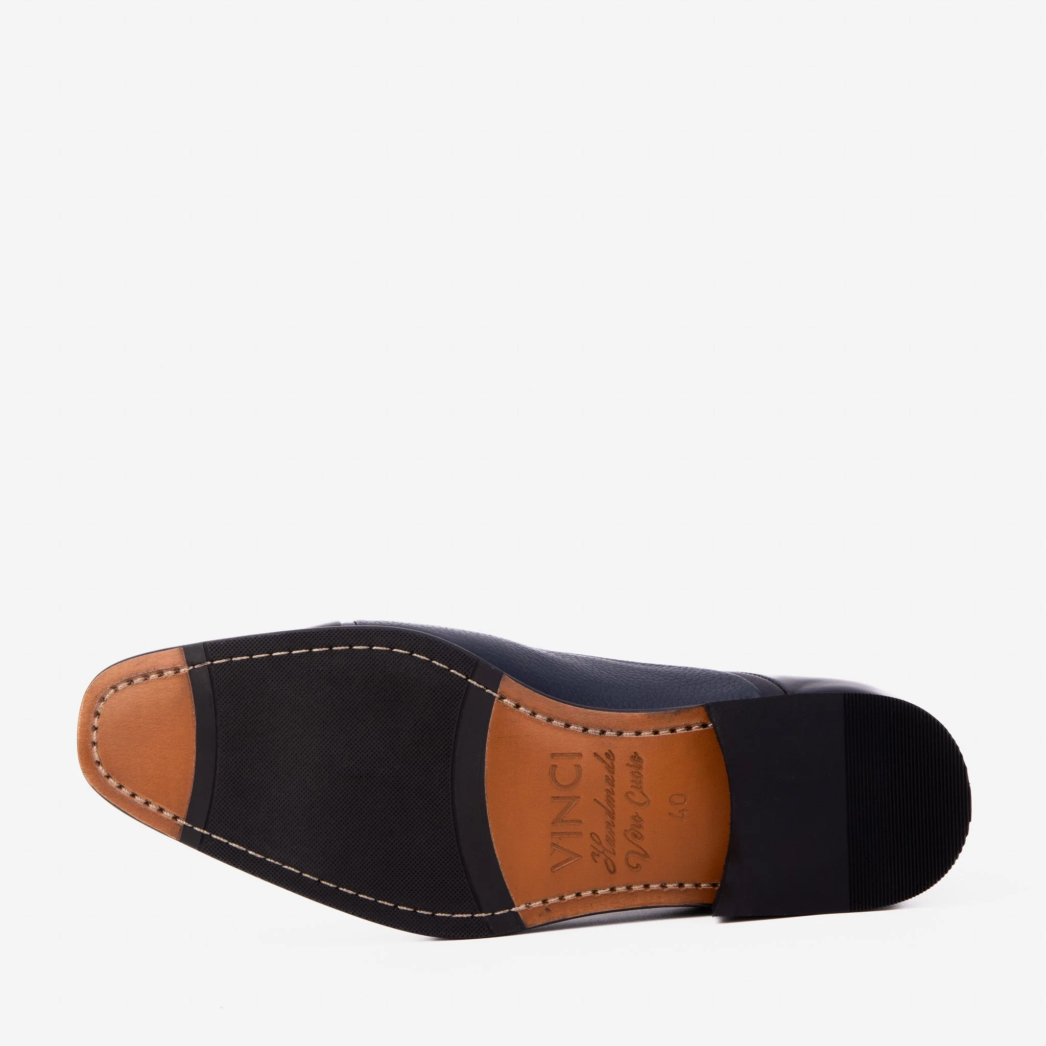 The Rockwell Handmade Navy Blue Leather Cap Toe Men Oxford Shoe - Image 8
