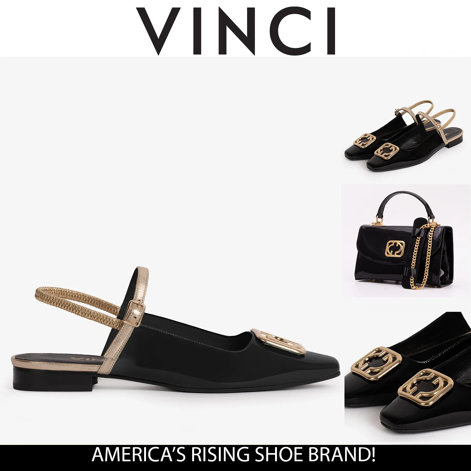 The Rosalinda Black Leather Women Flat Slingback Sandal - Image 6
