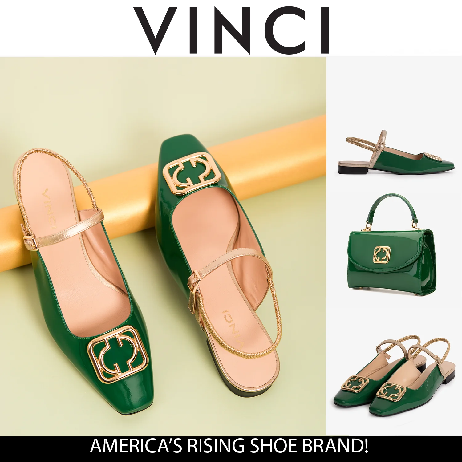 The Rosalinda Green Patent Leather Women Flat Slingback Sandal - Image 7