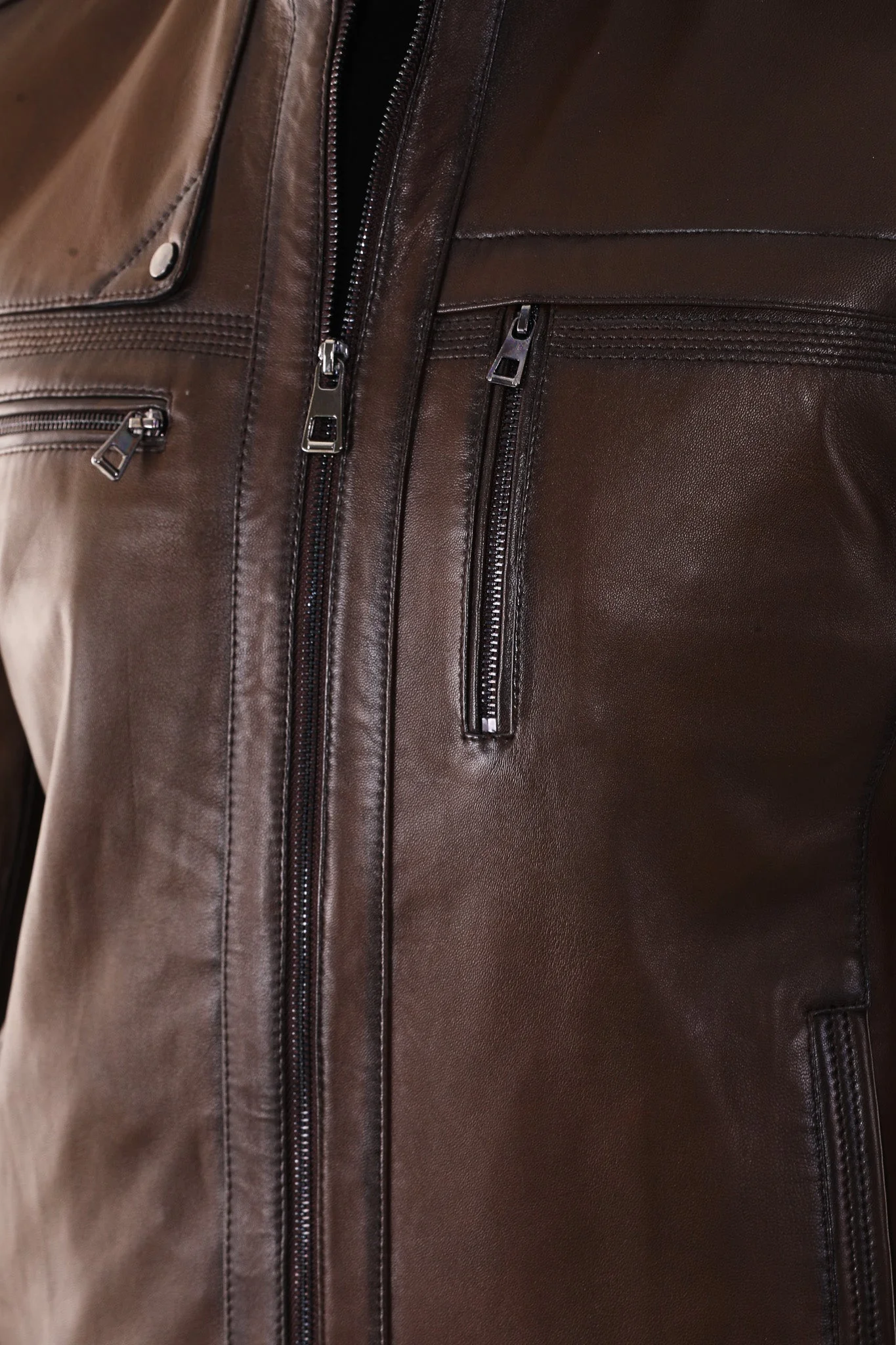 The Rossi Dark Brown Leather Men Jacket - Image 4