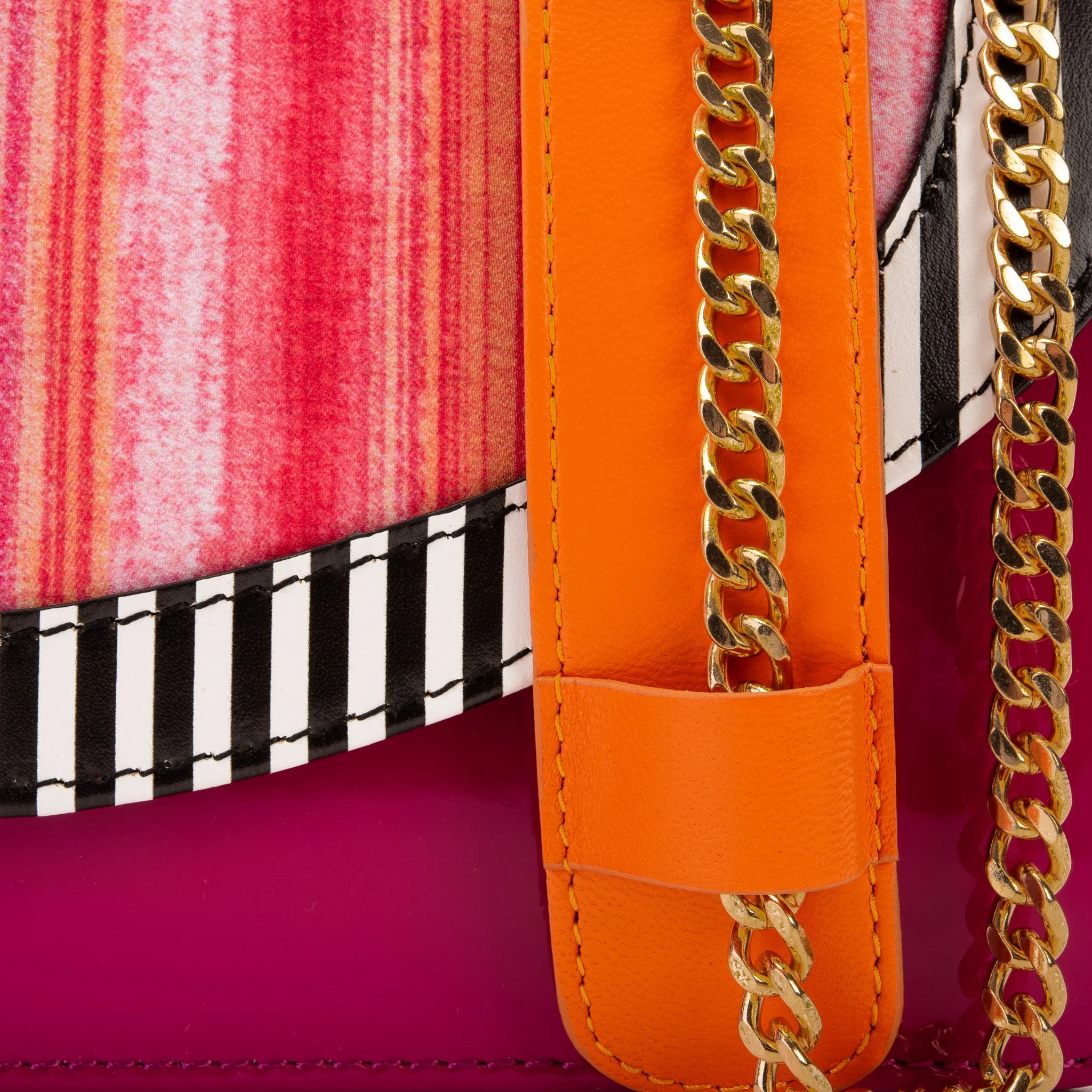 The Santa Amaro Striped Leather Handbag - Image 5
