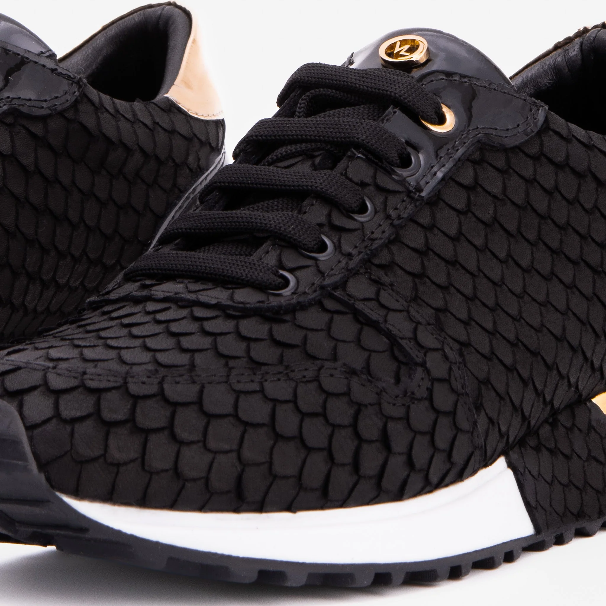The Scarlet Black Leather Women Sneaker - Image 5