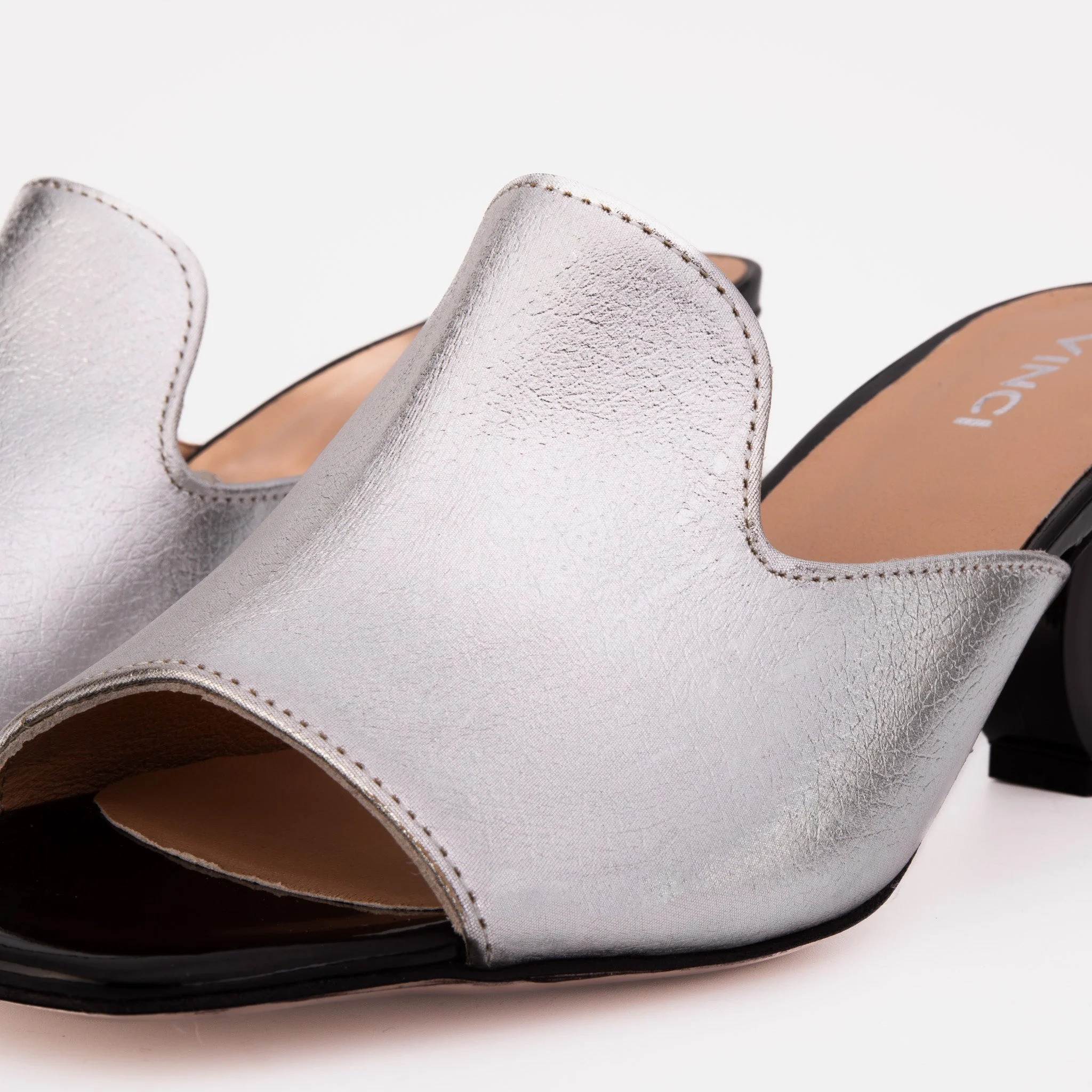 The Tory Silver Leather Women Sandal - Image 3