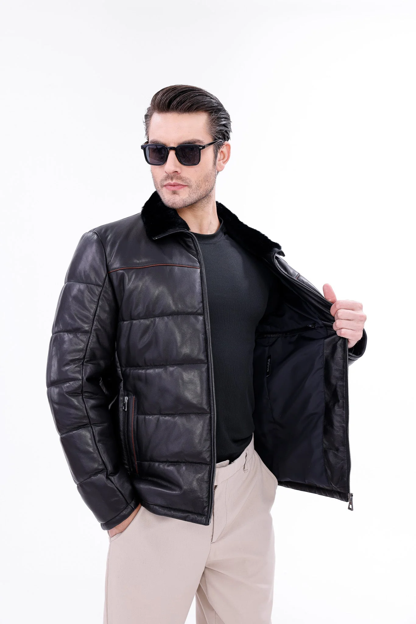 The Valtina Black Shearling Men Jacket - Image 8