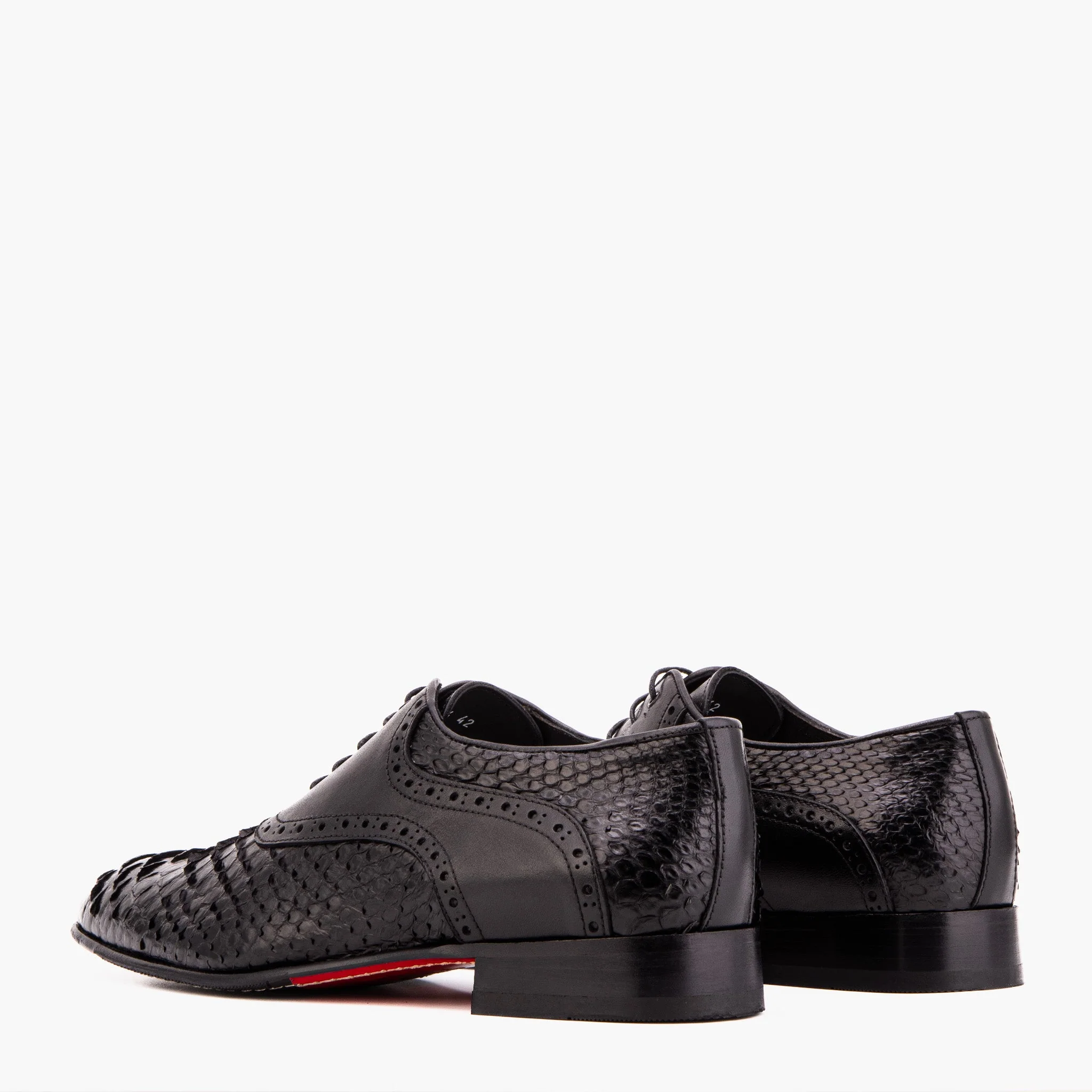 The Varenne Black Pythn Leather Oxford Men Shoe - Image 6