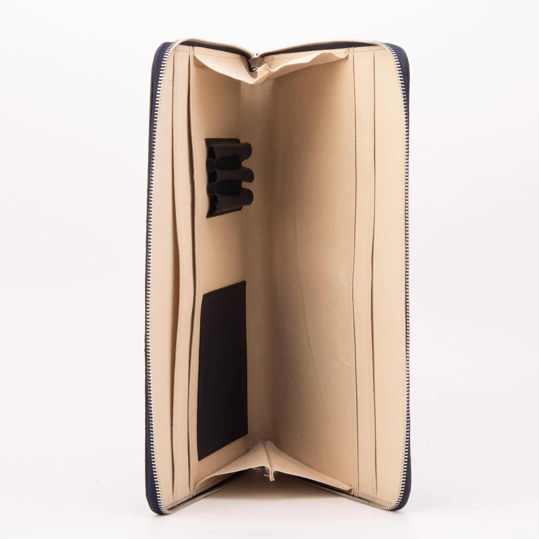 The Varese Navy Hand-Painted Python Leather 14” Laptop Portfolio - Image 3