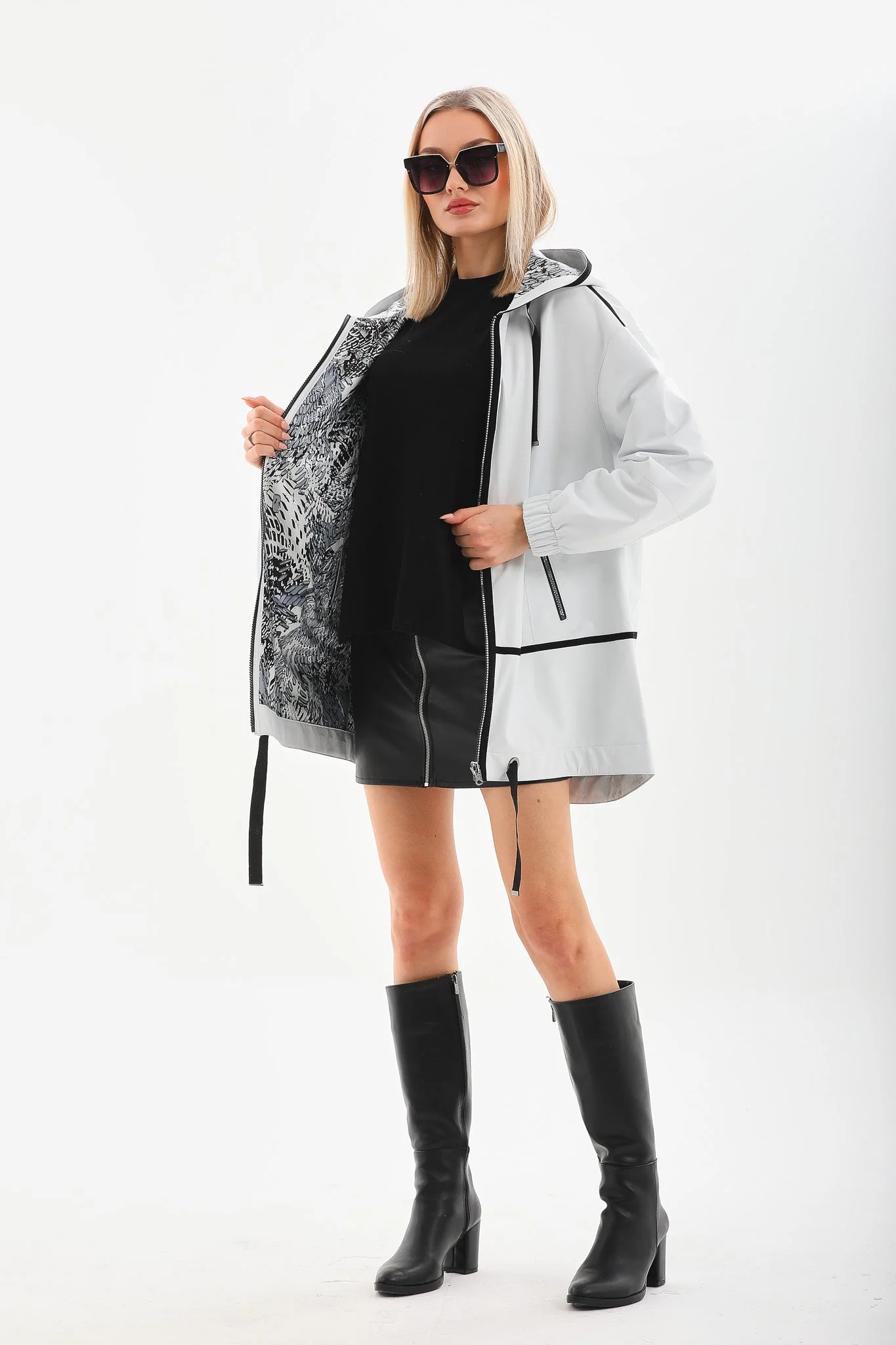 The Vega White Reversible Leather Women Jacket - Image 10