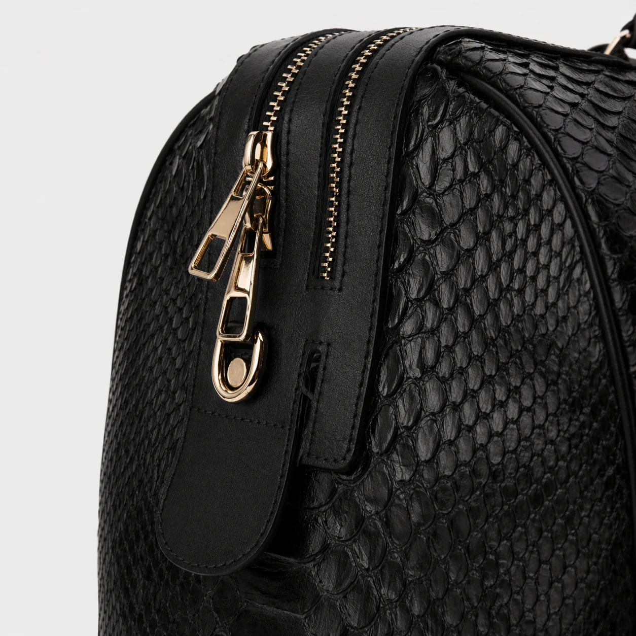 The Velar Black Hand-Painted Python Leather Weekender Bag - Image 5