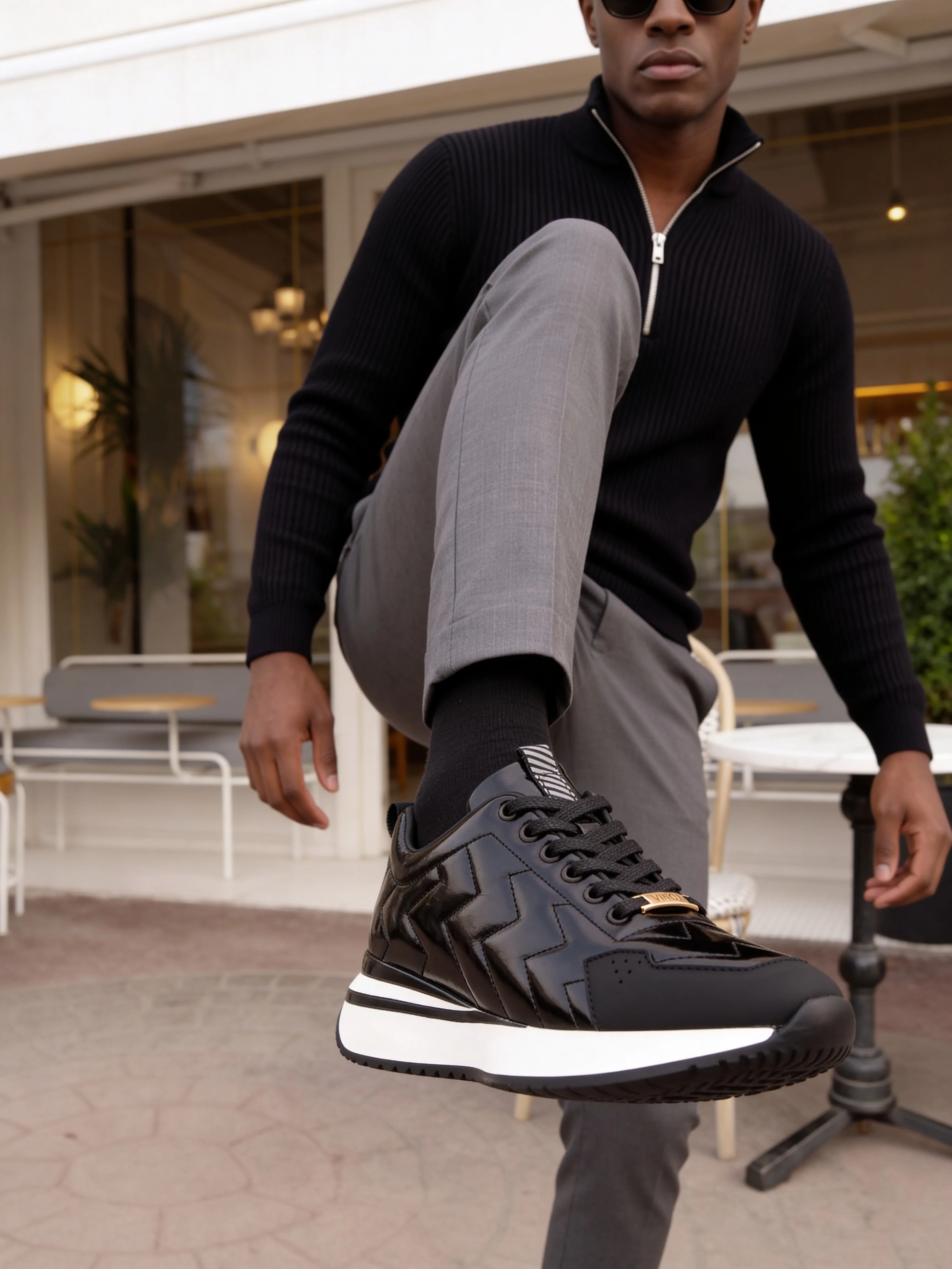 The Veneto Black Leather Men Sneaker - Image 7