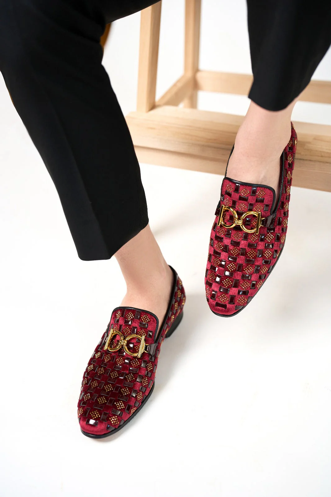 The Vicino Shoe Burgundy Bit Dress Loafer Limited Edition Men Shoe - Image 6