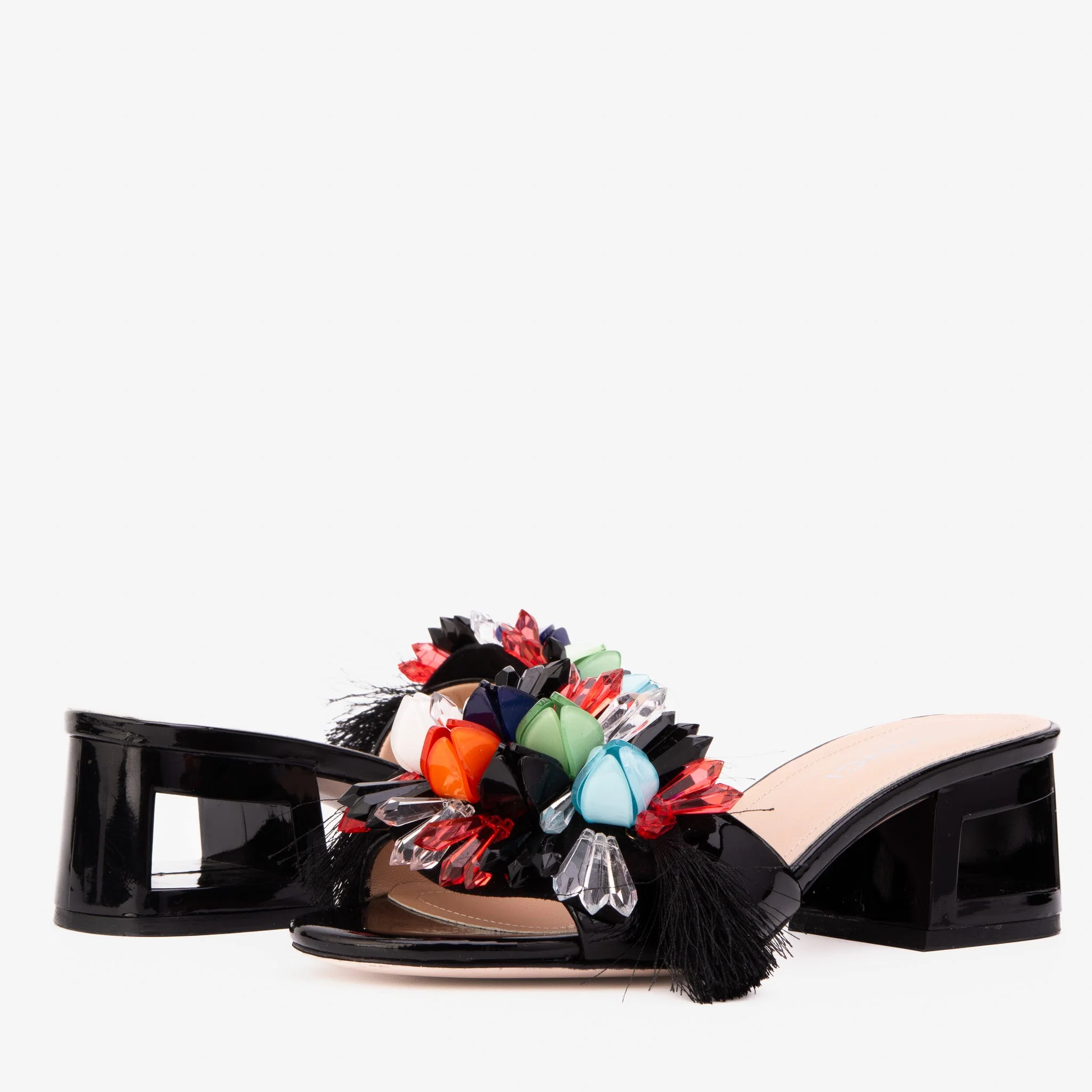 The Vigo Black Leather Block Heel Women Sandal - Image 4