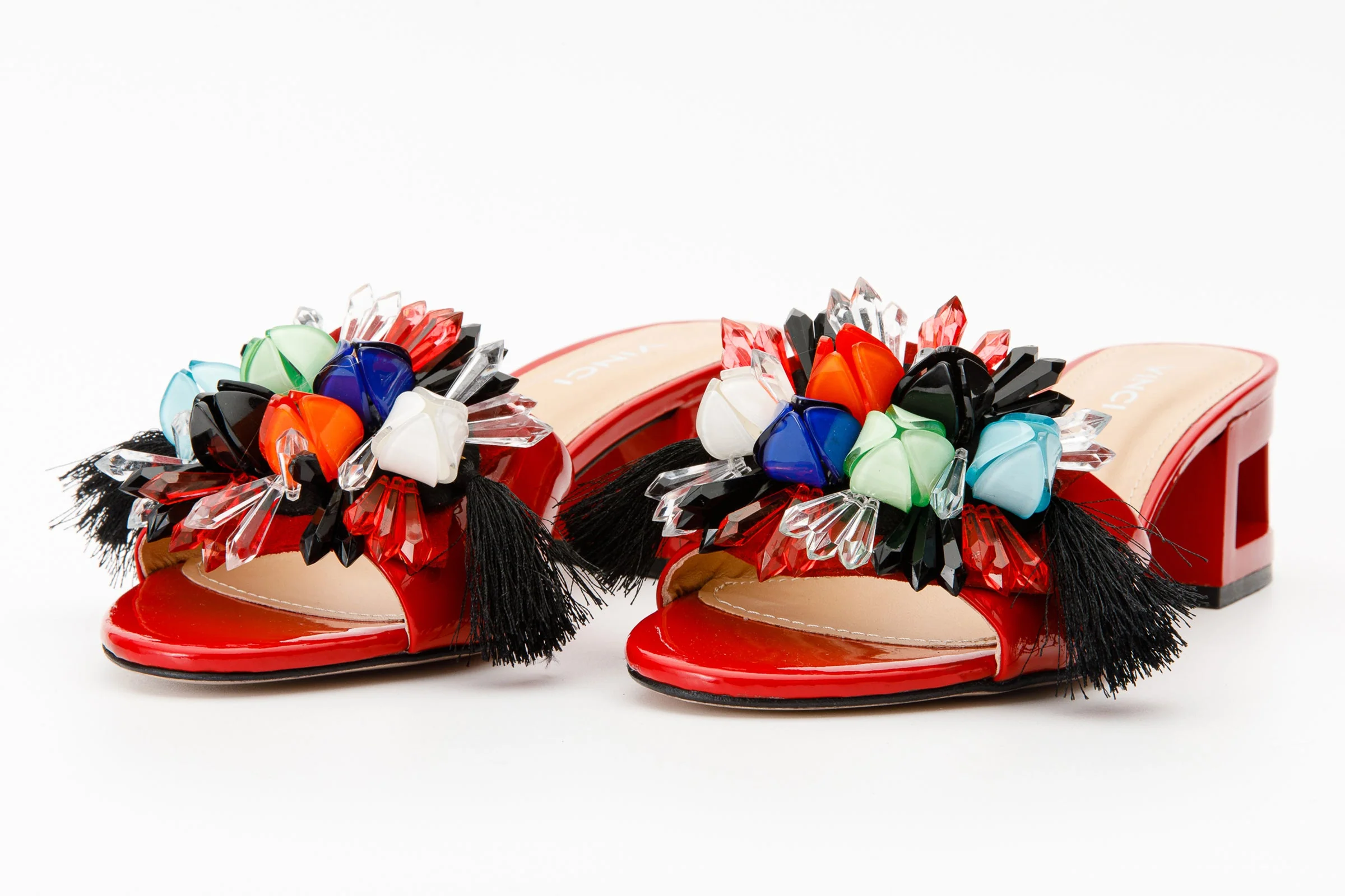 The Vigo Red Leather Block Heel Women Sandal - Image 2